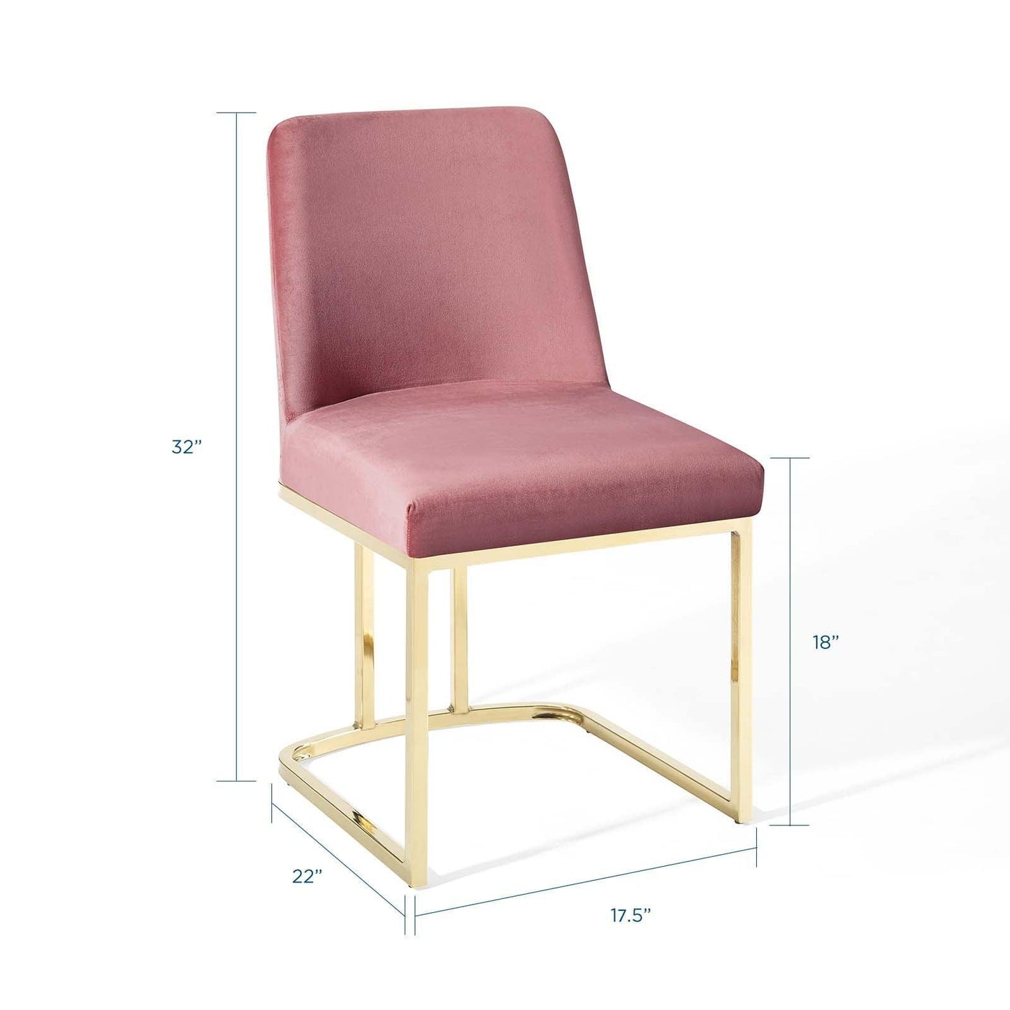 Modway Amplify Sled Base Performance Velvet Dining Side Chair FredCo
