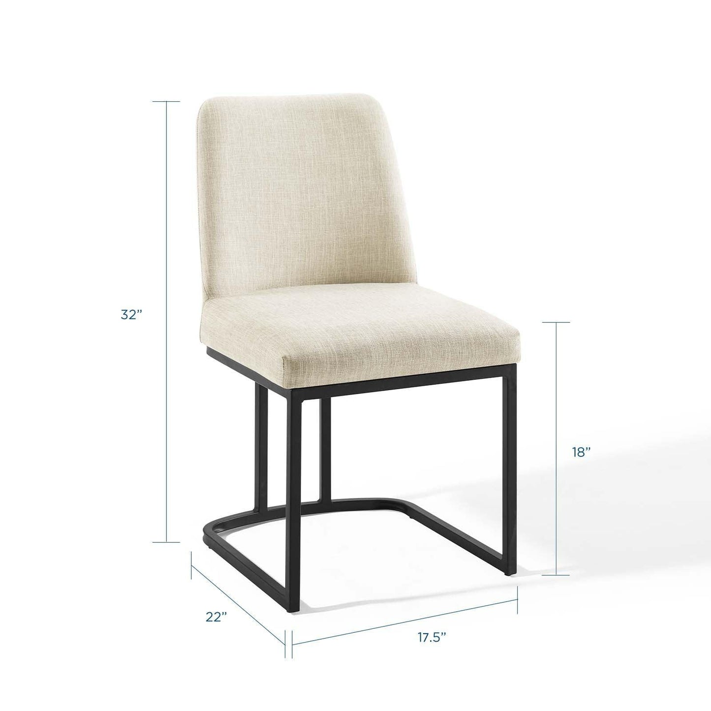 Modway Amplify Sled Base Upholstered Fabric Dining Side Chair FredCo