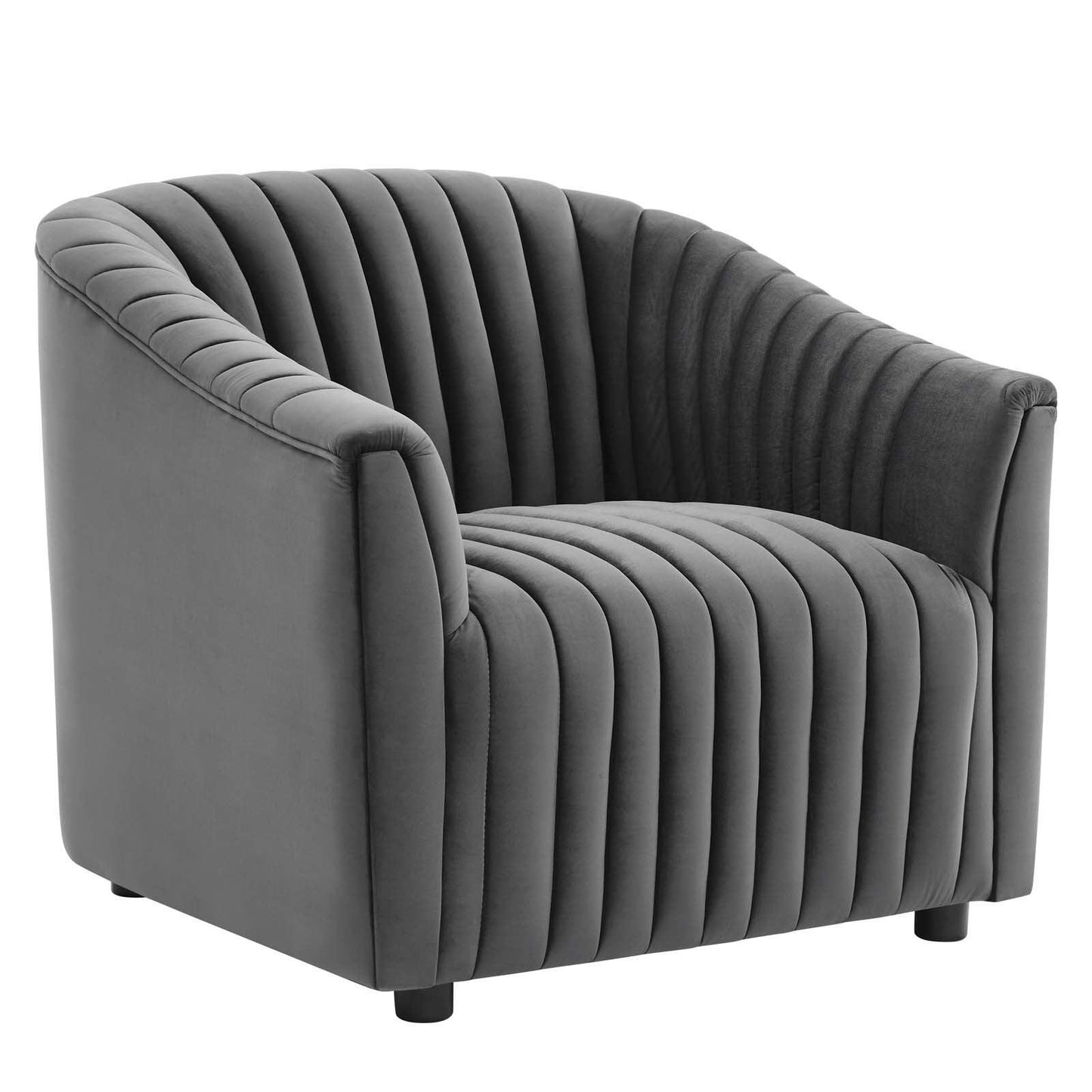 Modway Announce Performance Velvet Channel Tufted Armchair FredCo
