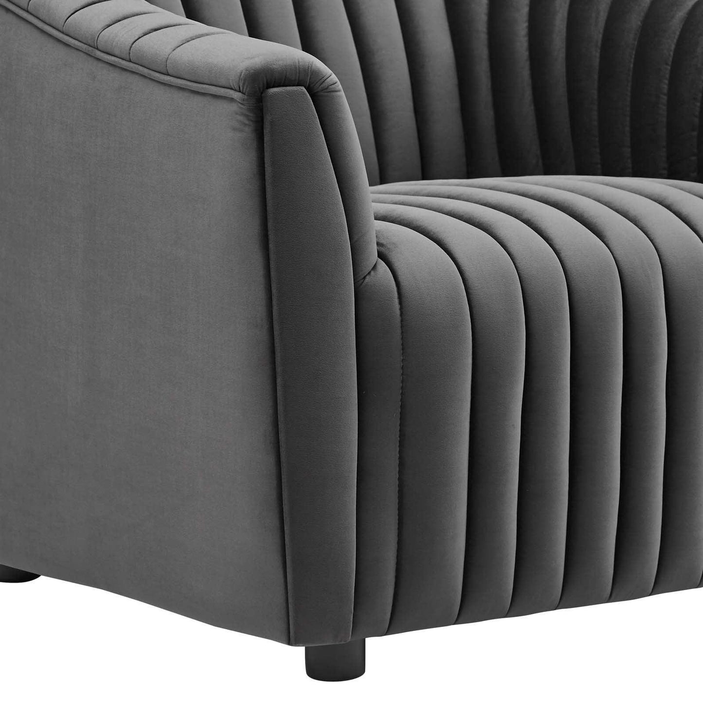 Modway Announce Performance Velvet Channel Tufted Armchair FredCo