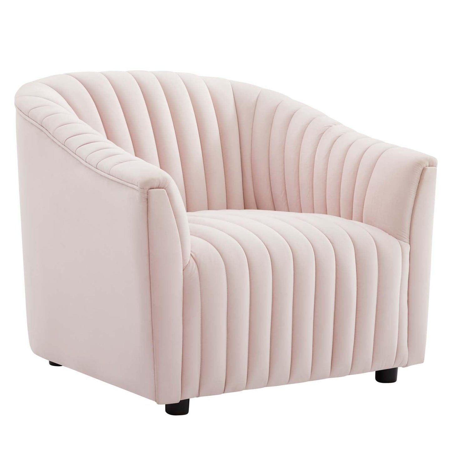 Modway Announce Performance Velvet Channel Tufted Armchair FredCo