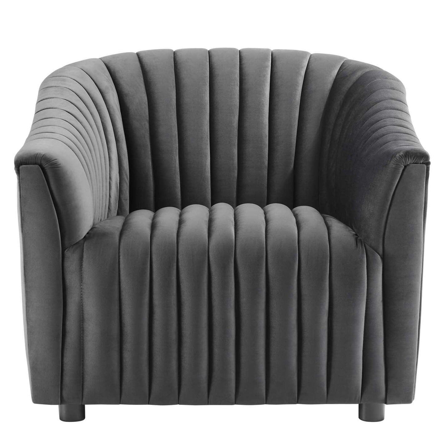 Modway Announce Performance Velvet Channel Tufted Armchair FredCo