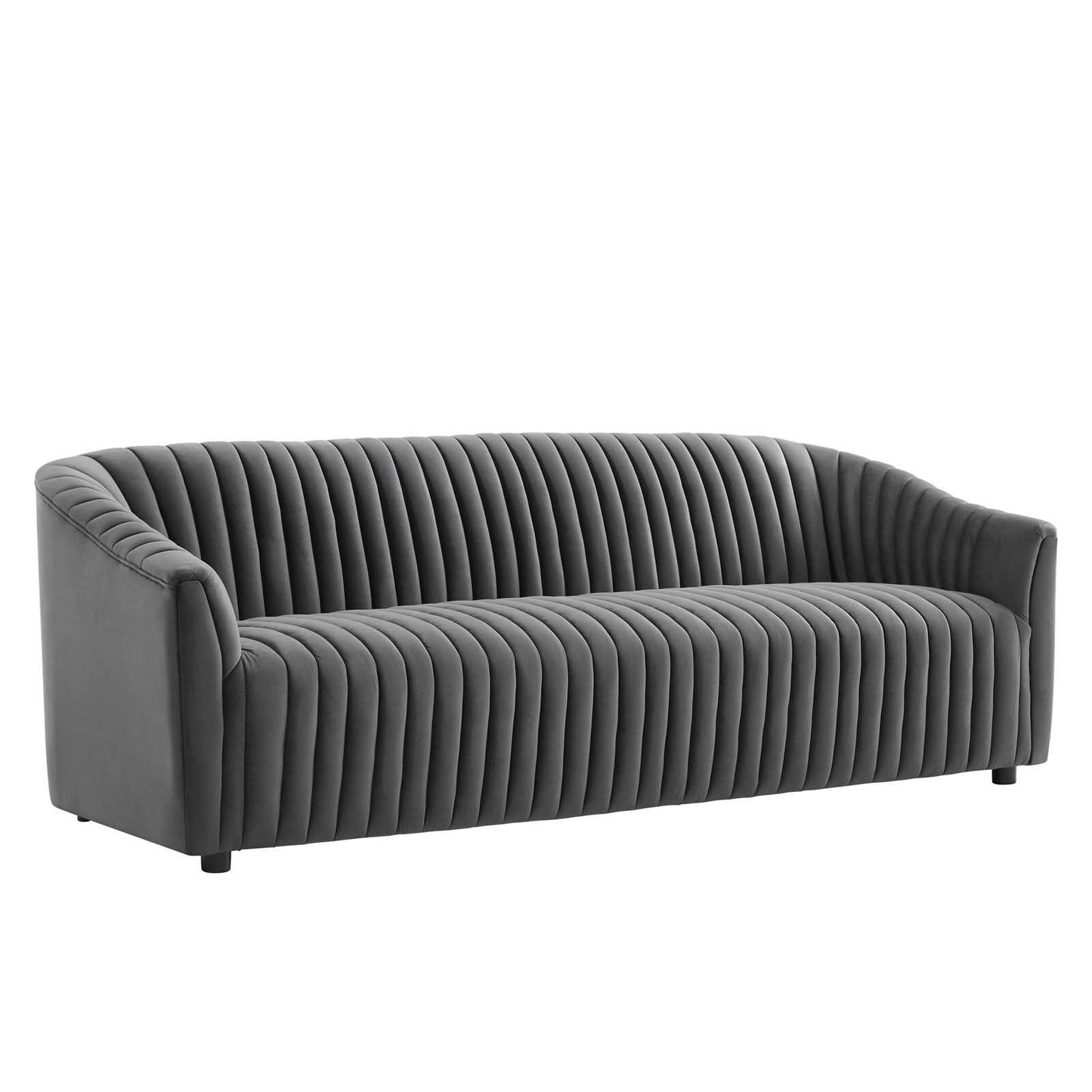 Modway Announce Performance Velvet Channel Tufted Sofa FredCo