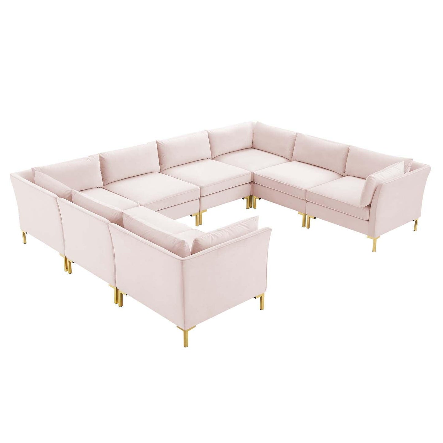 Modway Ardent 8-Piece Performance Velvet Sectional Sofa FredCo