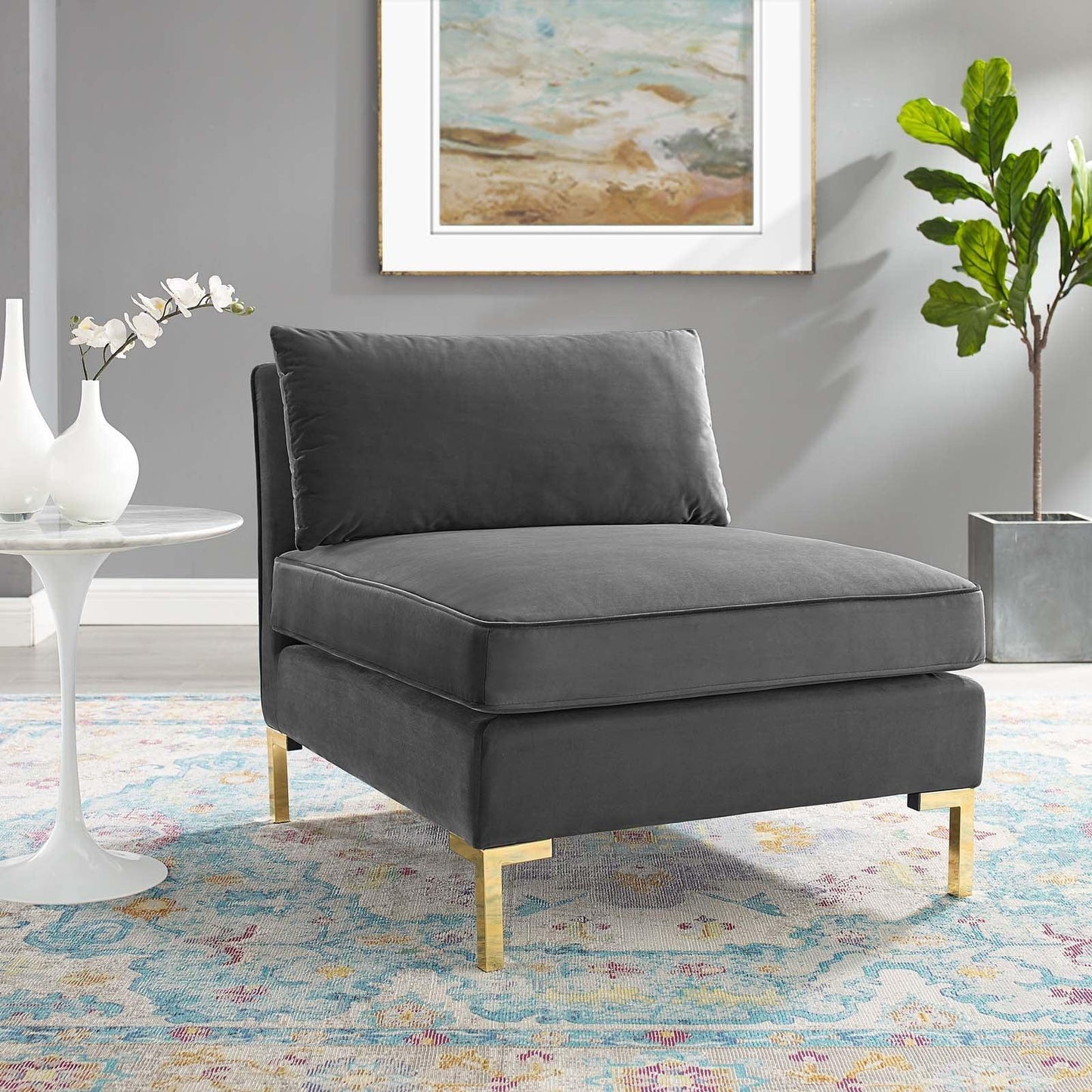 Modway Ardent Performance Velvet Armless Chair FredCo