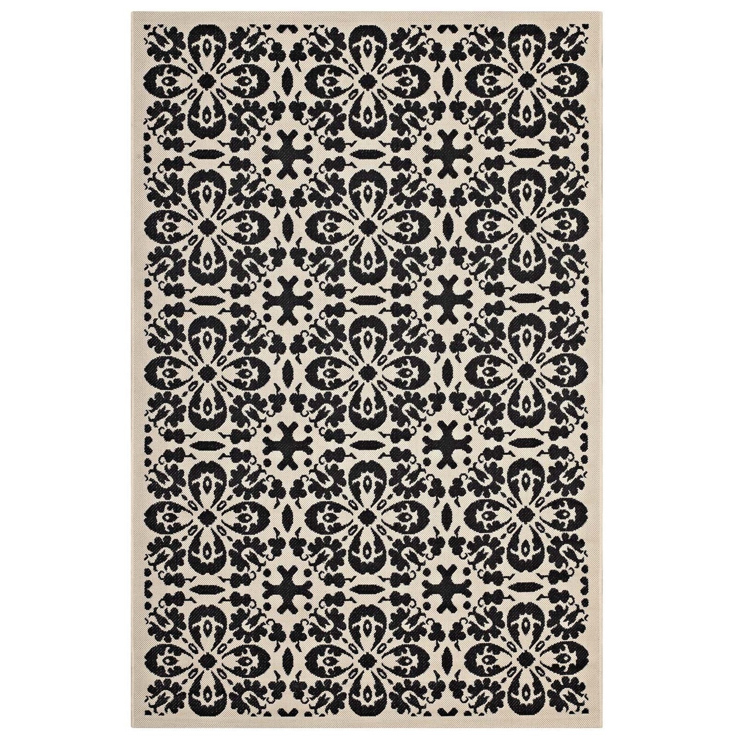 Modway Ariana Vintage Floral Trellis Indoor and Outdoor Area Rug FredCo