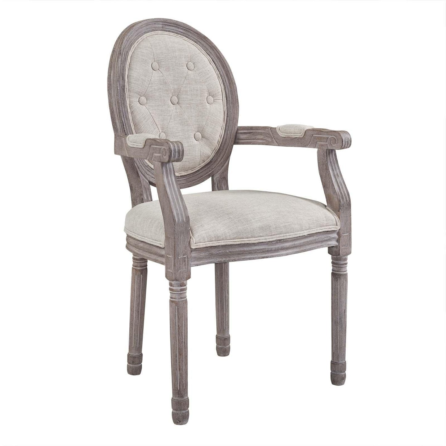 Modway Arise Vintage French Upholstered Fabric Dining Armchair Set of 2 FredCo