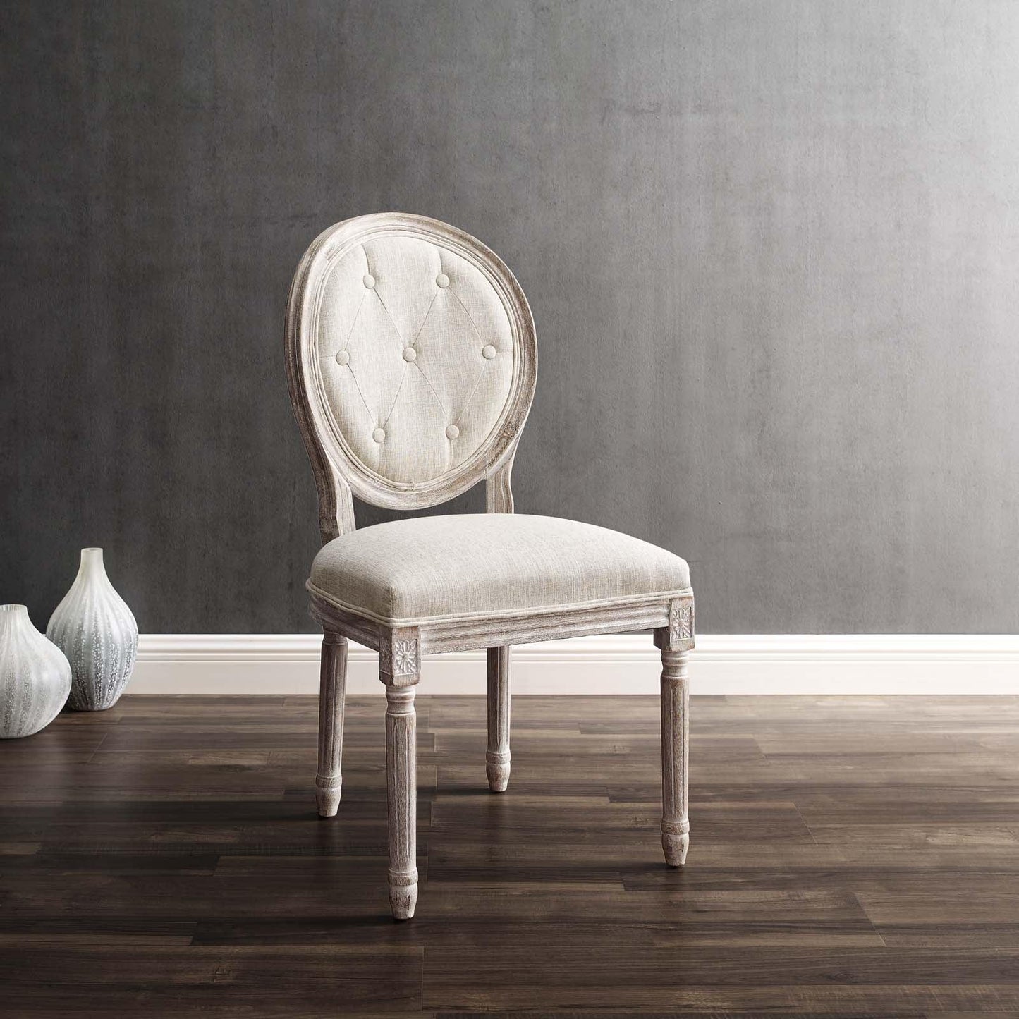 Modway Arise Vintage French Upholstered Fabric Dining Side Chair FredCo