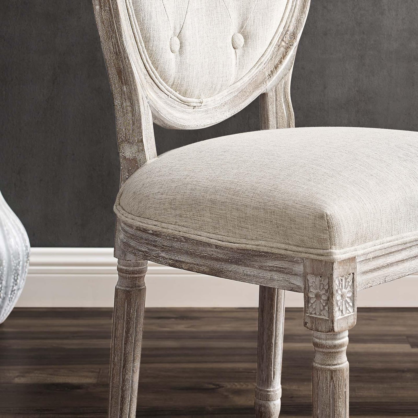 Modway Arise Vintage French Upholstered Fabric Dining Side Chair FredCo
