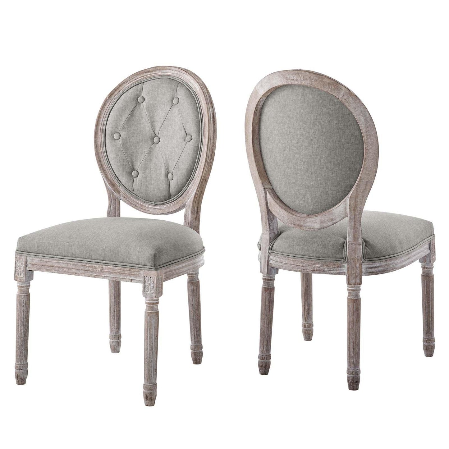 Modway Arise Vintage French Upholstered Fabric Dining Side Chair Set of 2 FredCo