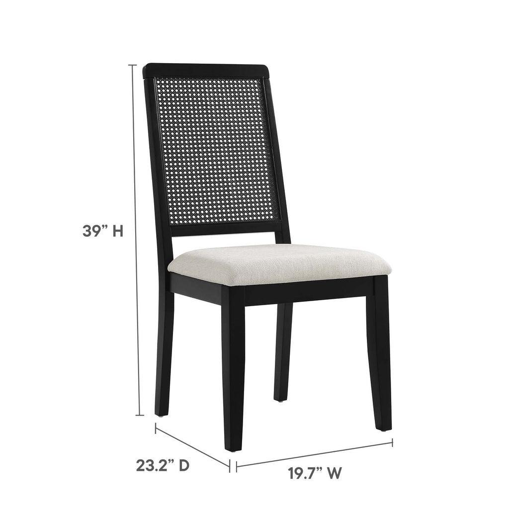 Modway Arlo Faux Rattan and Wood Dining Side Chairs - Set of 2 FredCo