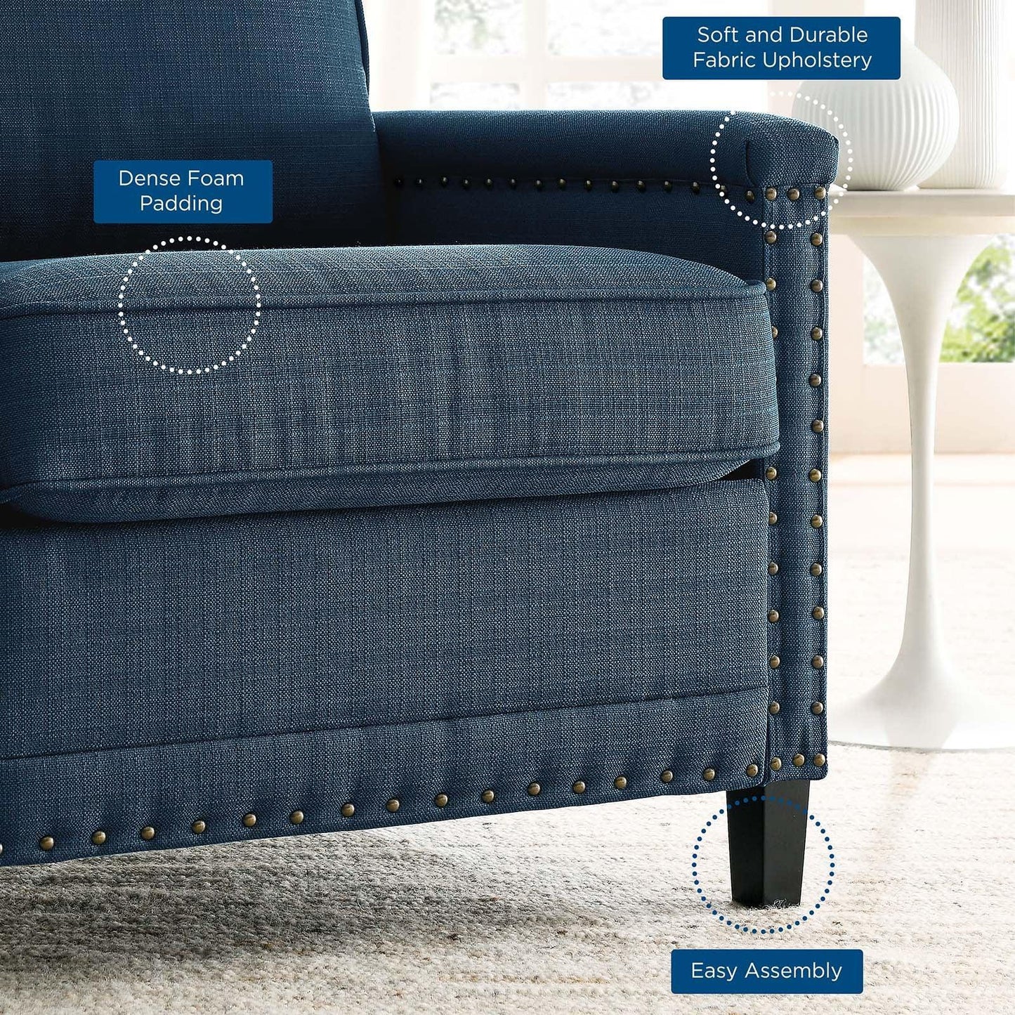Modway Ashton Upholstered Fabric Armchair FredCo