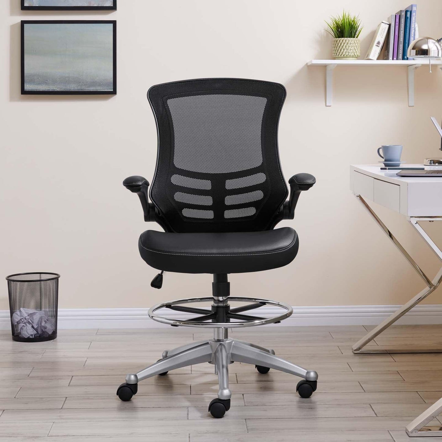 Modway Attainment Vinyl Drafting Chair FredCo