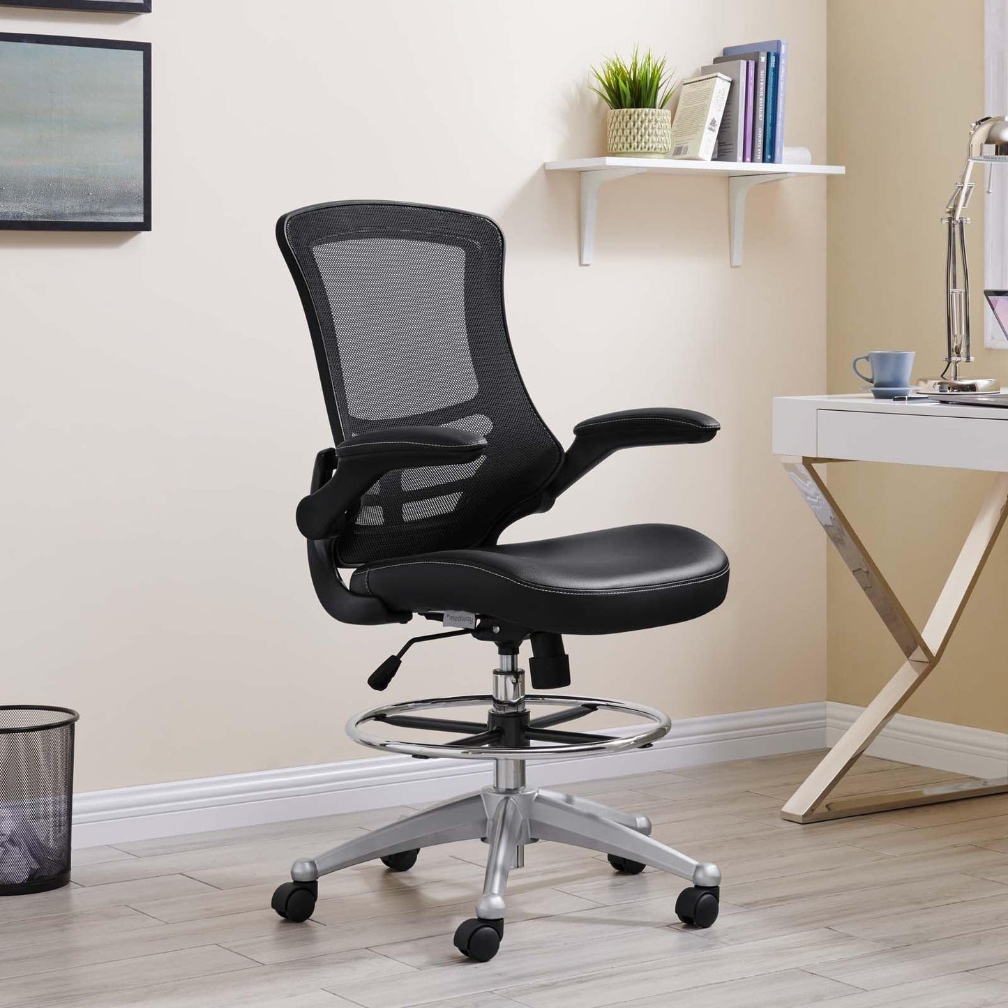 Modway Attainment Vinyl Drafting Chair FredCo