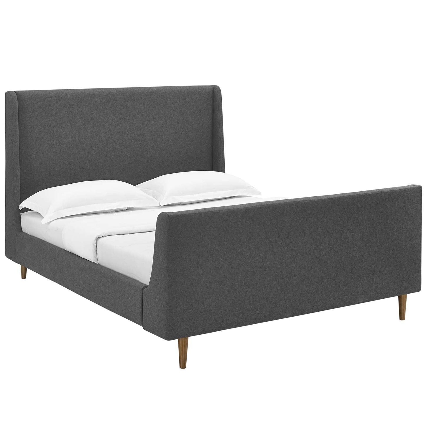 Modway Aubree Queen Upholstered Fabric Sleigh Platform Bed FredCo