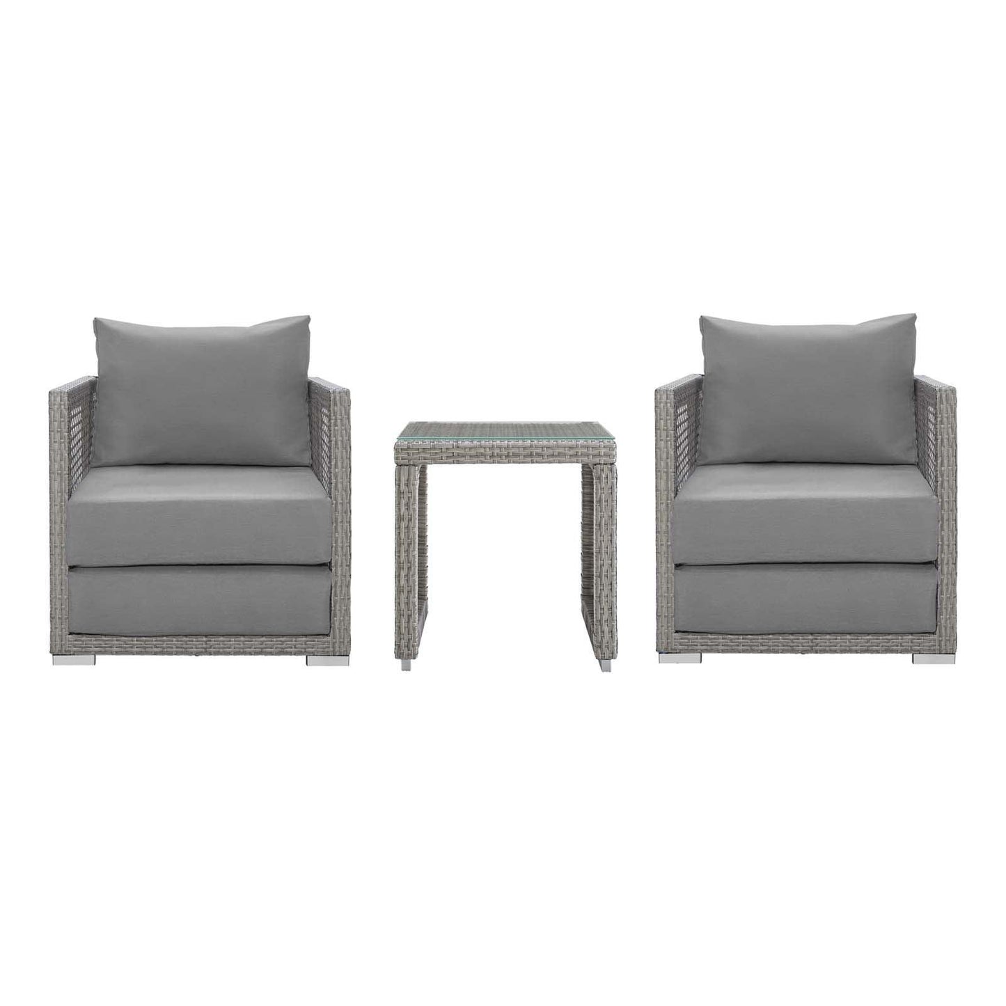 Modway Aura 3 Piece Outdoor Patio Wicker Rattan Set FredCo