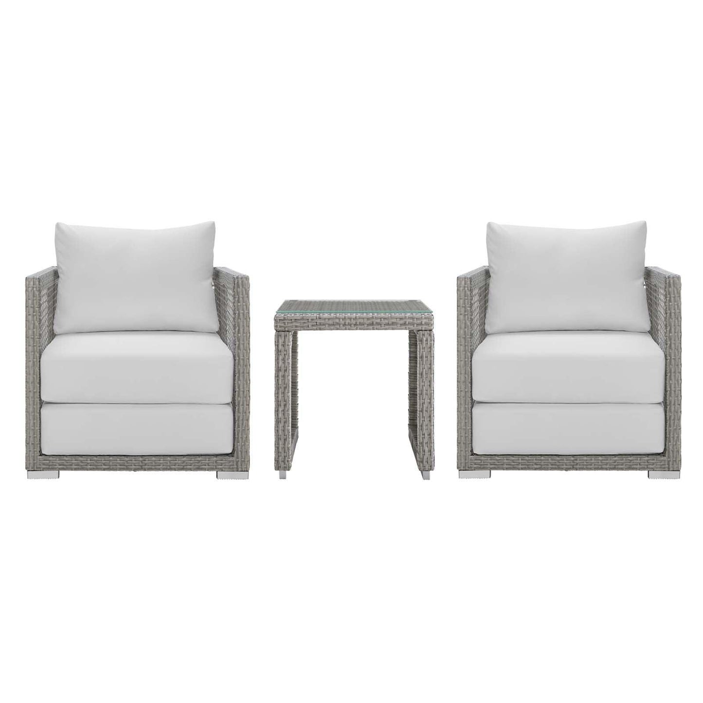 Modway Aura 3 Piece Outdoor Patio Wicker Rattan Set FredCo