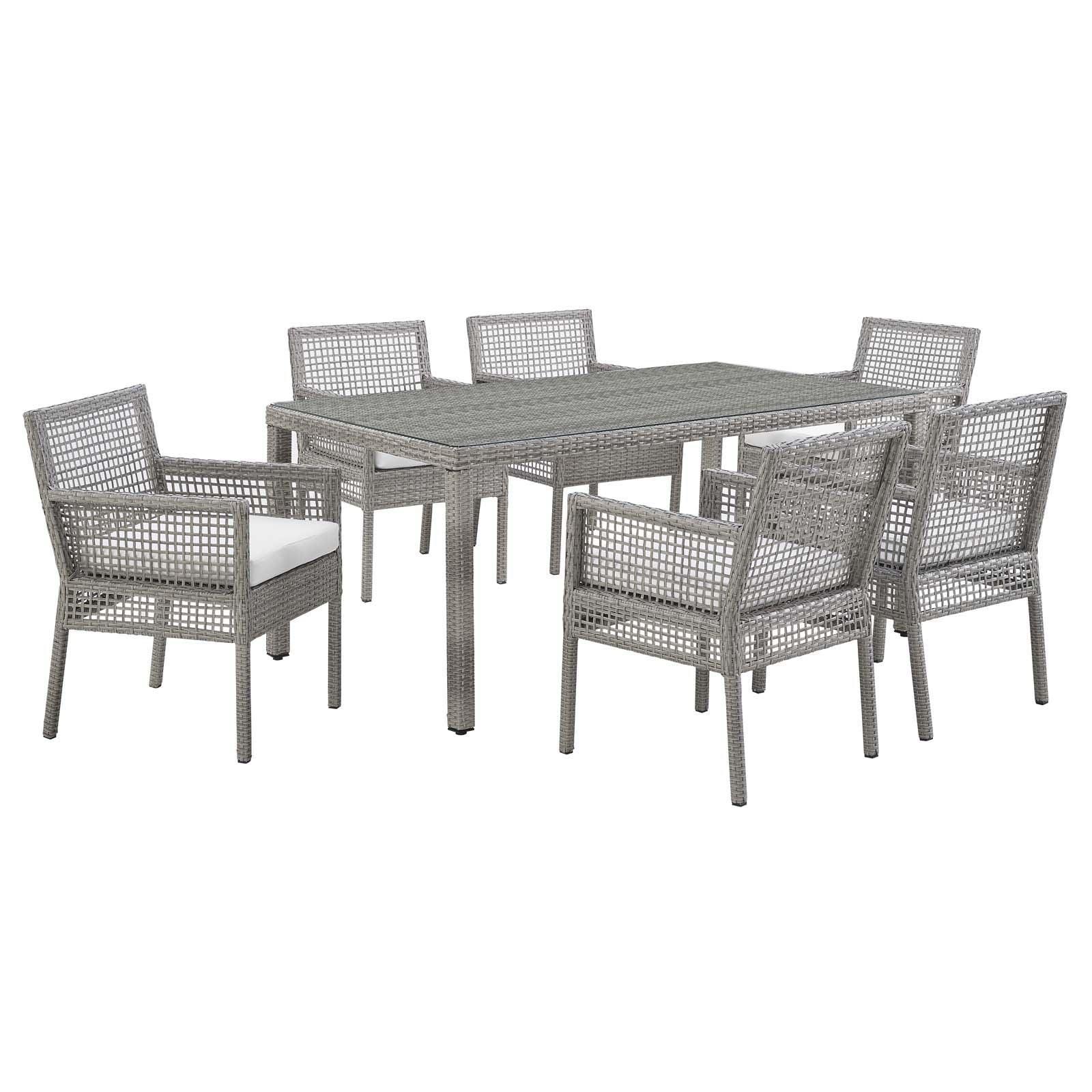 Modway Aura 7 Piece Outdoor Patio Wicker Rattan Set FredCo