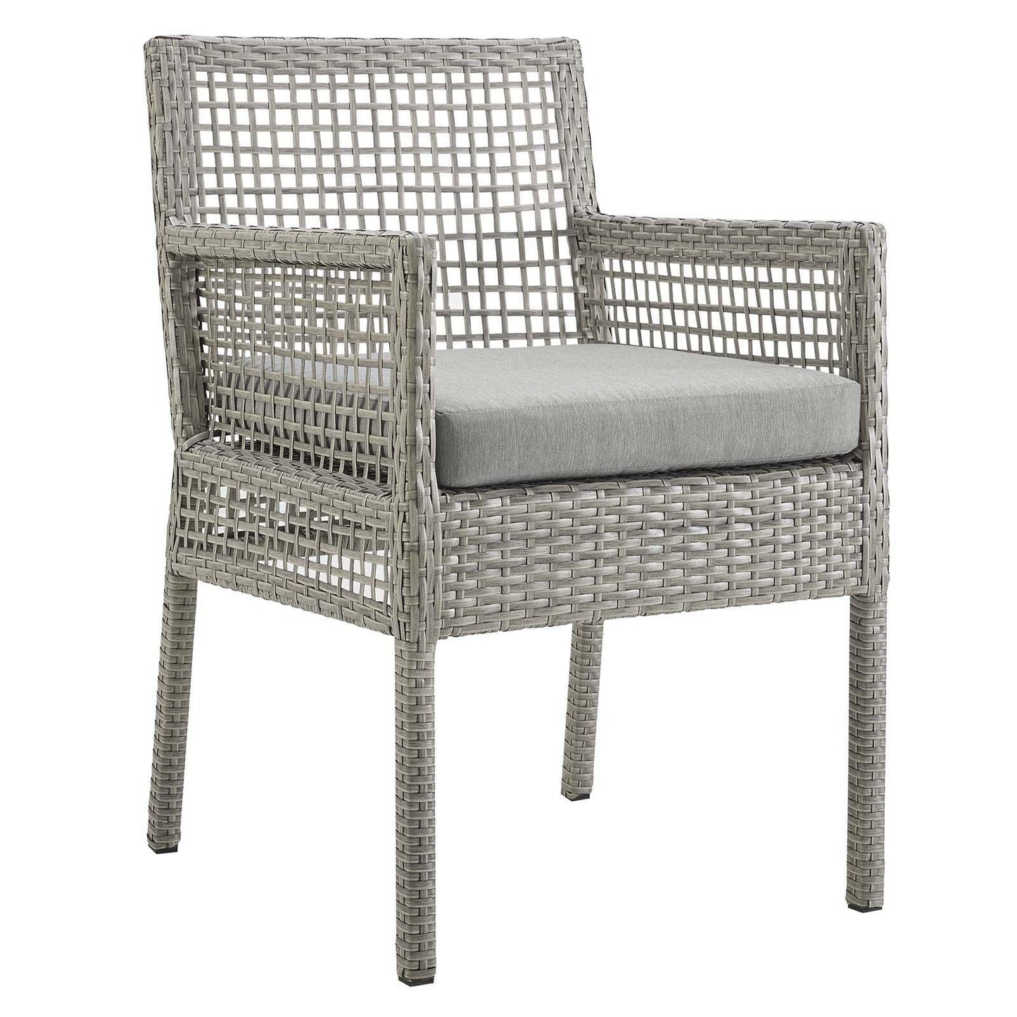 Modway Aura Dining Armchair Outdoor Patio Wicker Rattan Set of 4 FredCo