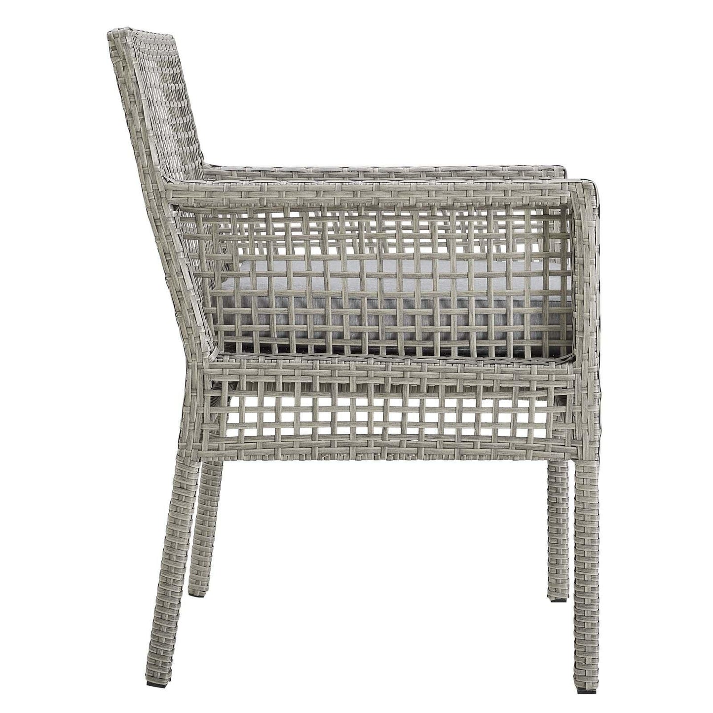 Modway Aura Dining Armchair Outdoor Patio Wicker Rattan Set of 4 FredCo