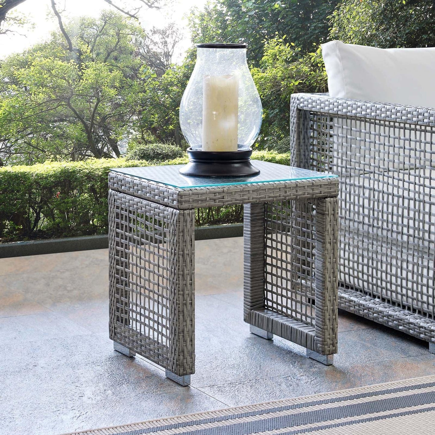 Modway Aura Outdoor Patio Wicker Rattan Side Table FredCo