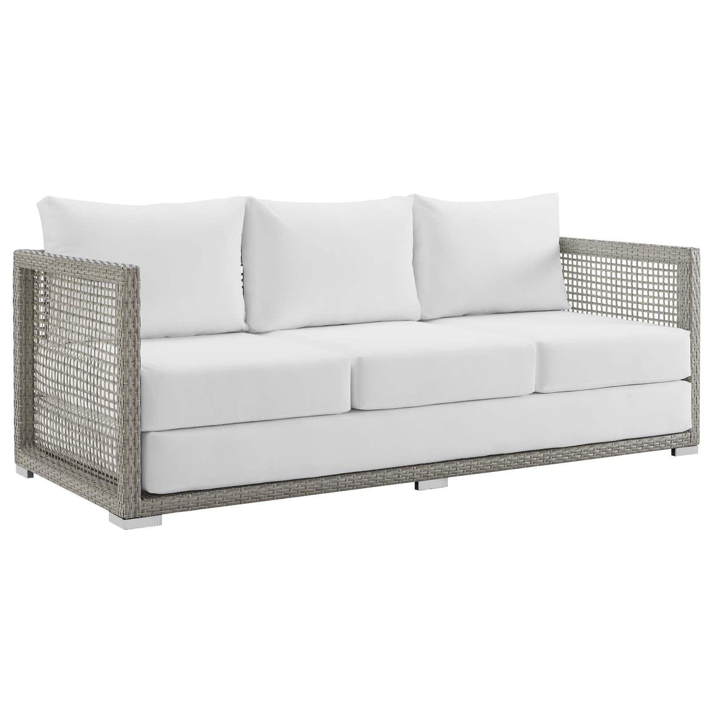 Modway Aura Outdoor Patio Wicker Rattan Sofa FredCo