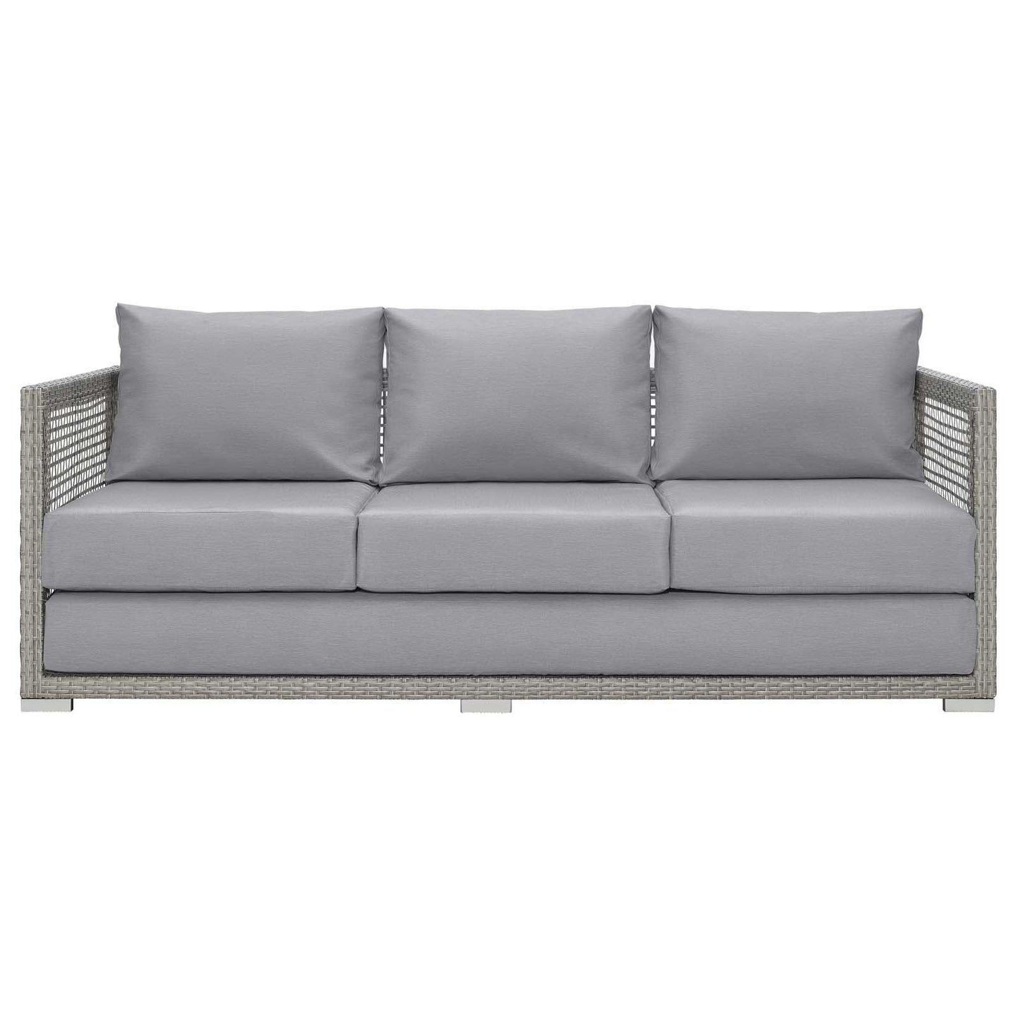 Modway Aura Outdoor Patio Wicker Rattan Sofa FredCo