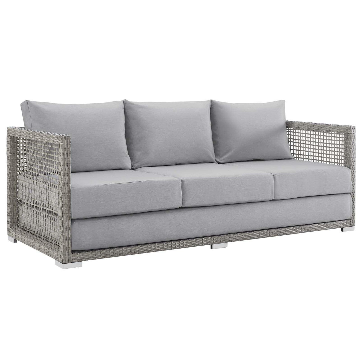 Modway Aura Outdoor Patio Wicker Rattan Sofa FredCo