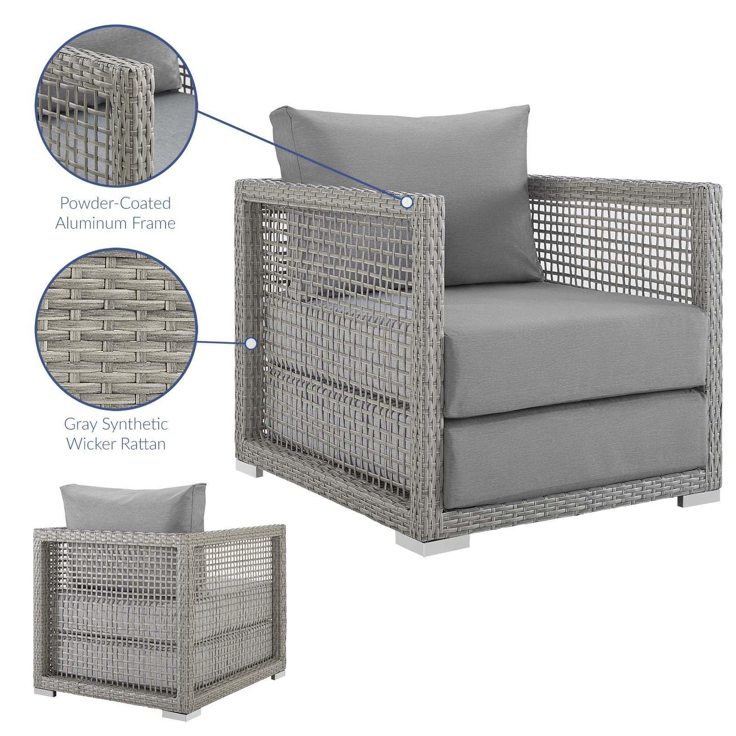 Modway Aura Rattan Outdoor Patio Armchair FredCo