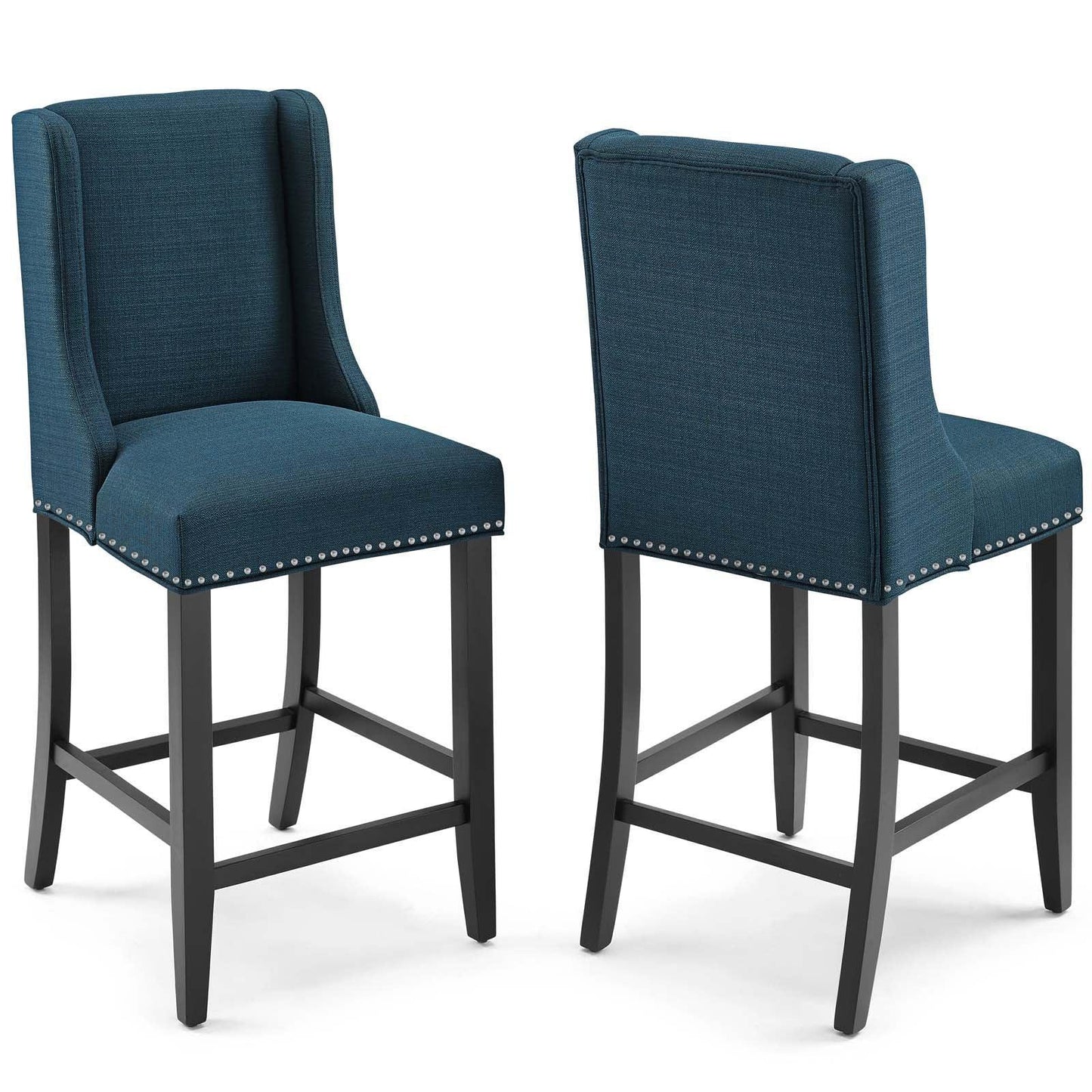 Modway Baron Counter Stool Upholstered Fabric Set of 2 FredCo