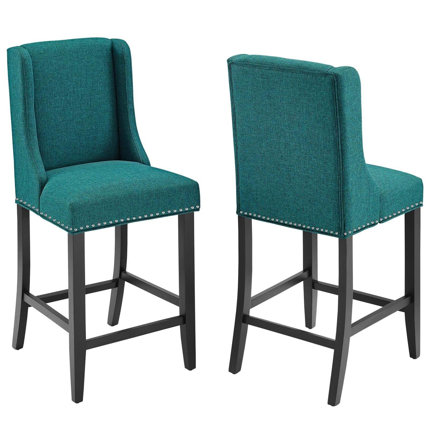 Modway Baron Counter Stool Upholstered Fabric Set of 2 FredCo