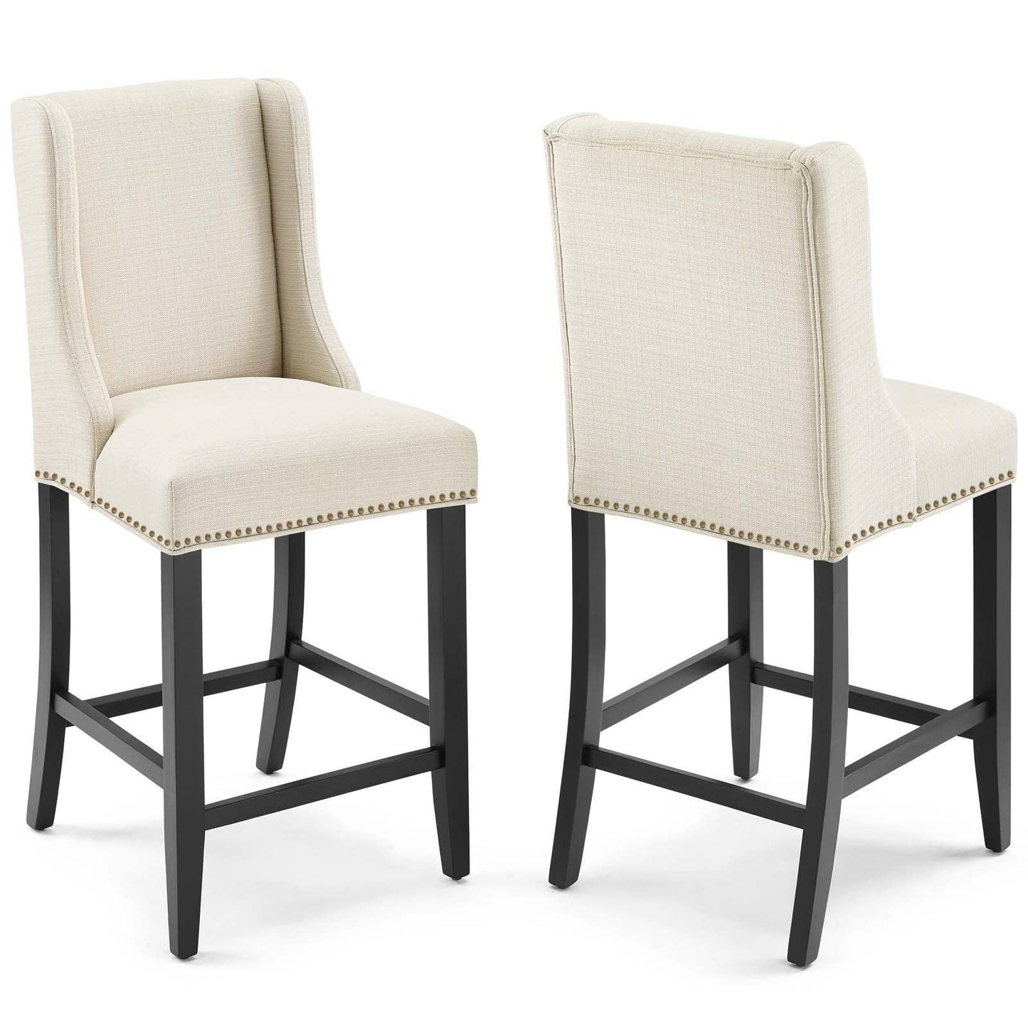 Modway Baron Counter Stool Upholstered Fabric Set of 2 FredCo