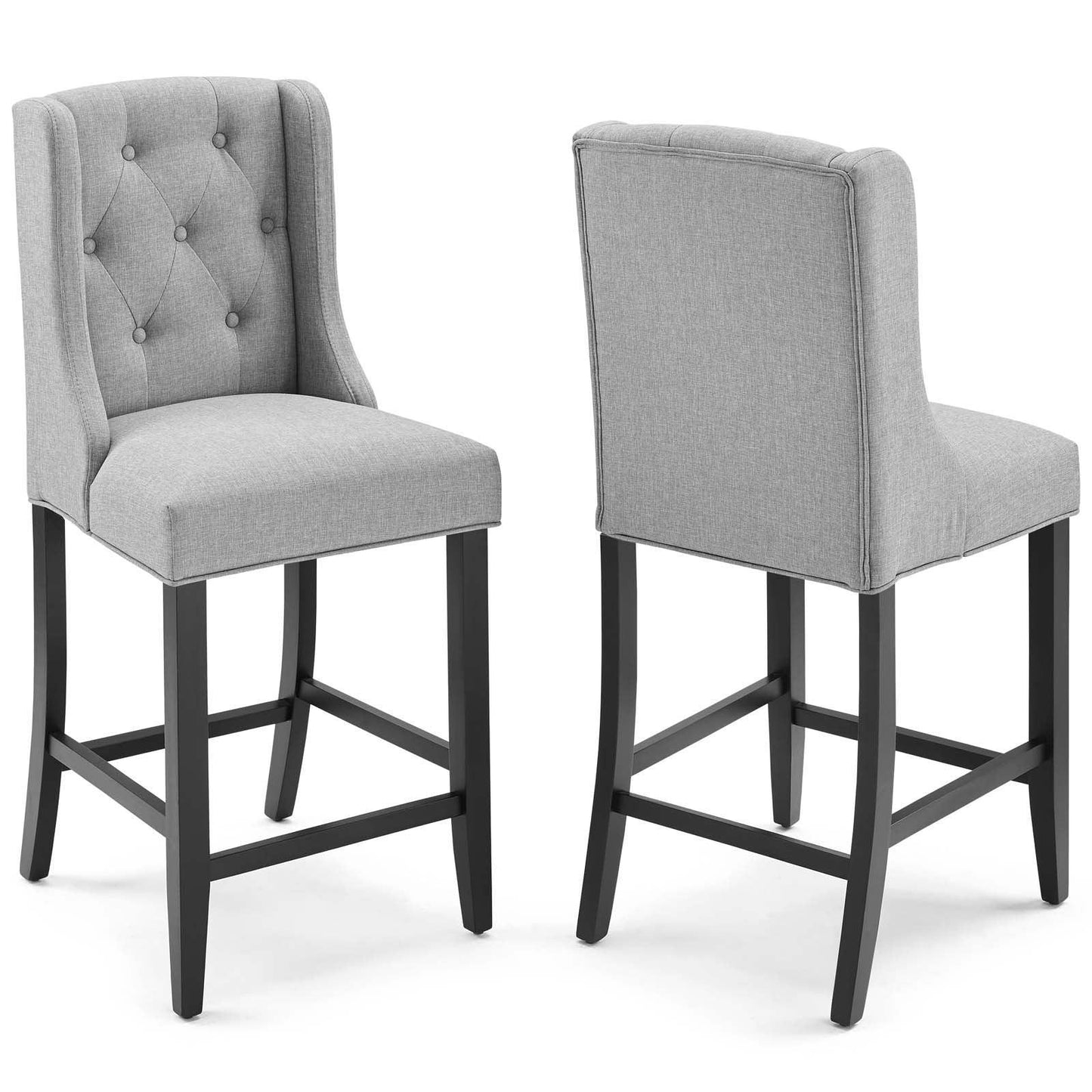 Modway Baronet Counter Bar Stool Upholstered Fabric Set of 2 FredCo