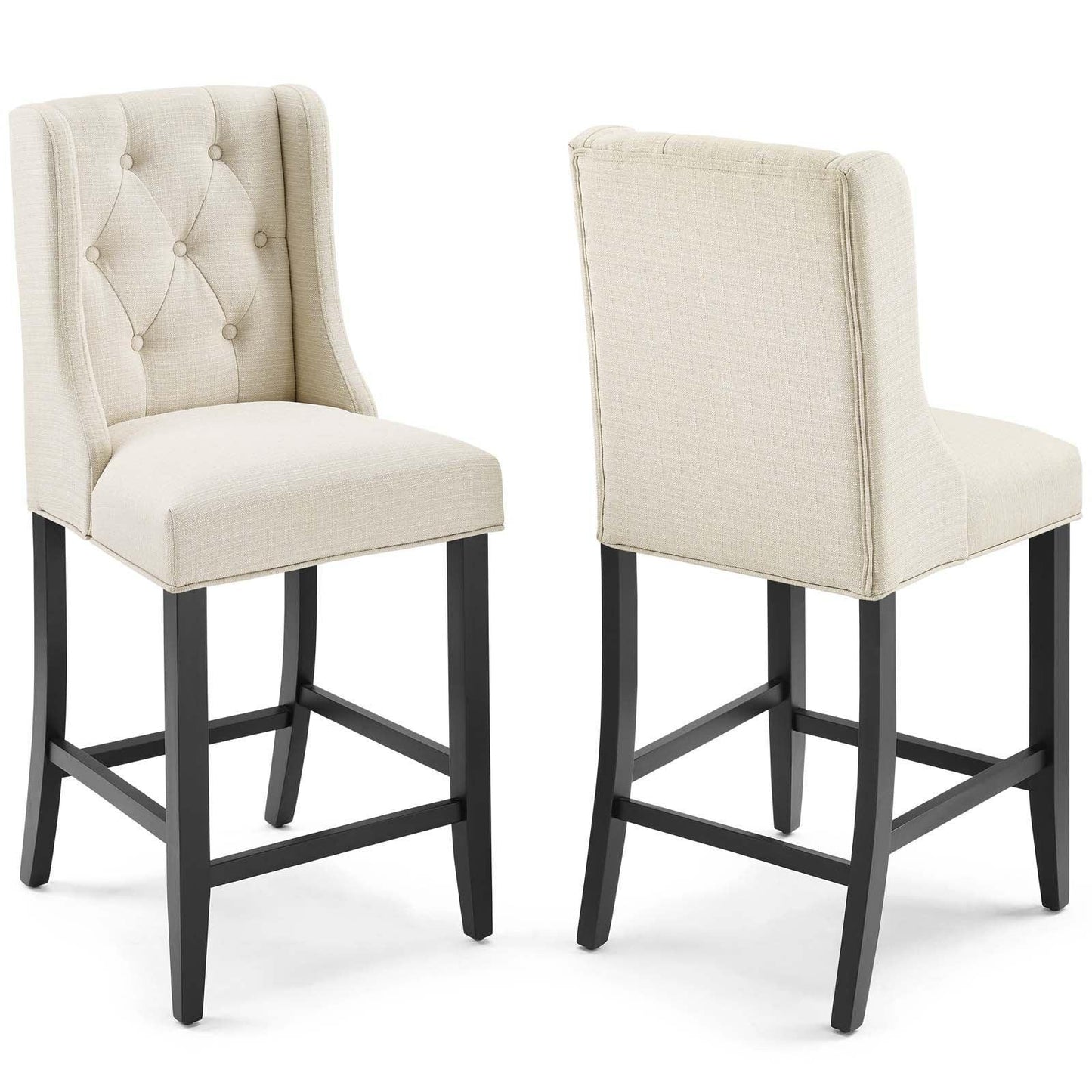 Modway Baronet Counter Bar Stool Upholstered Fabric Set of 2 FredCo