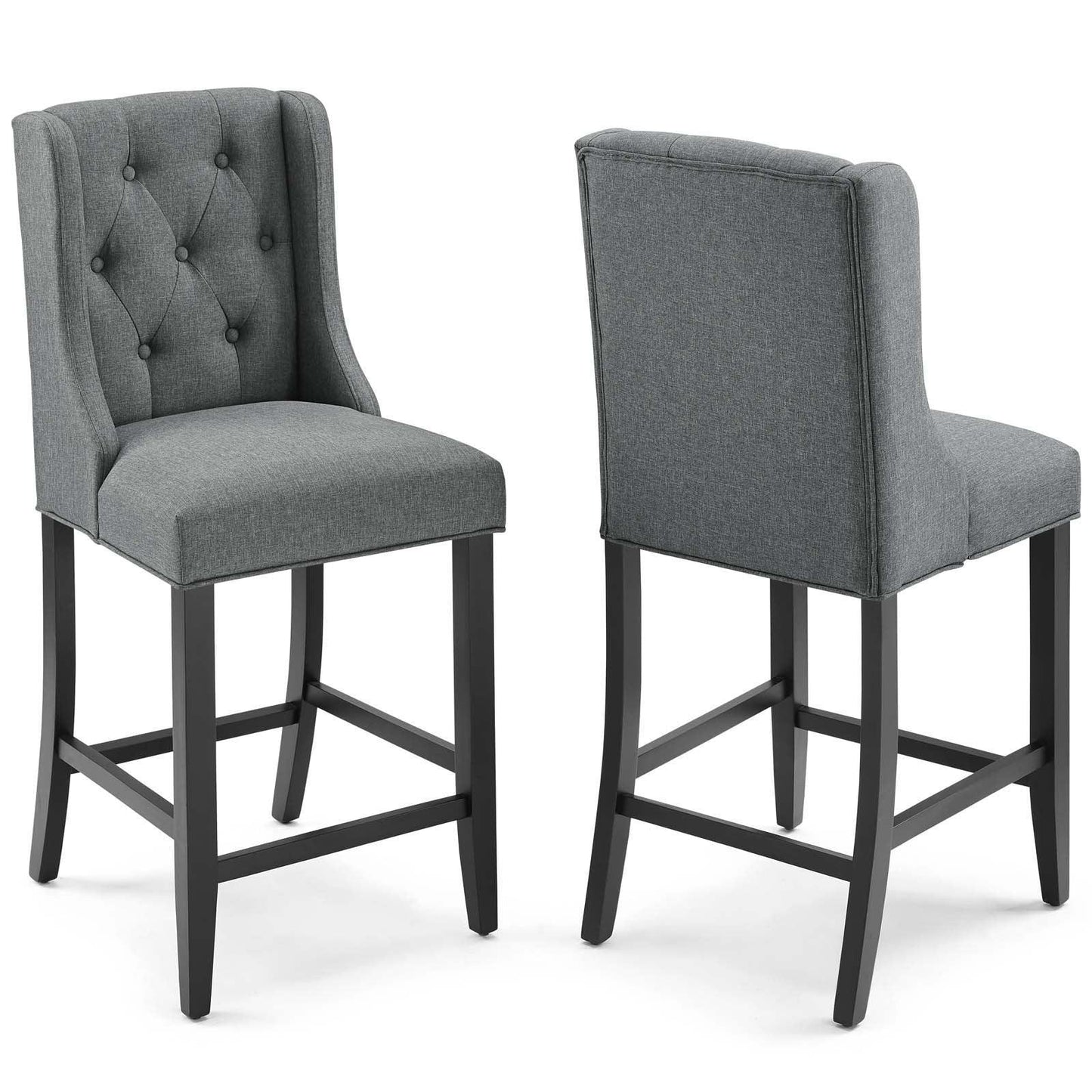 Modway Baronet Counter Bar Stool Upholstered Fabric Set of 2 FredCo