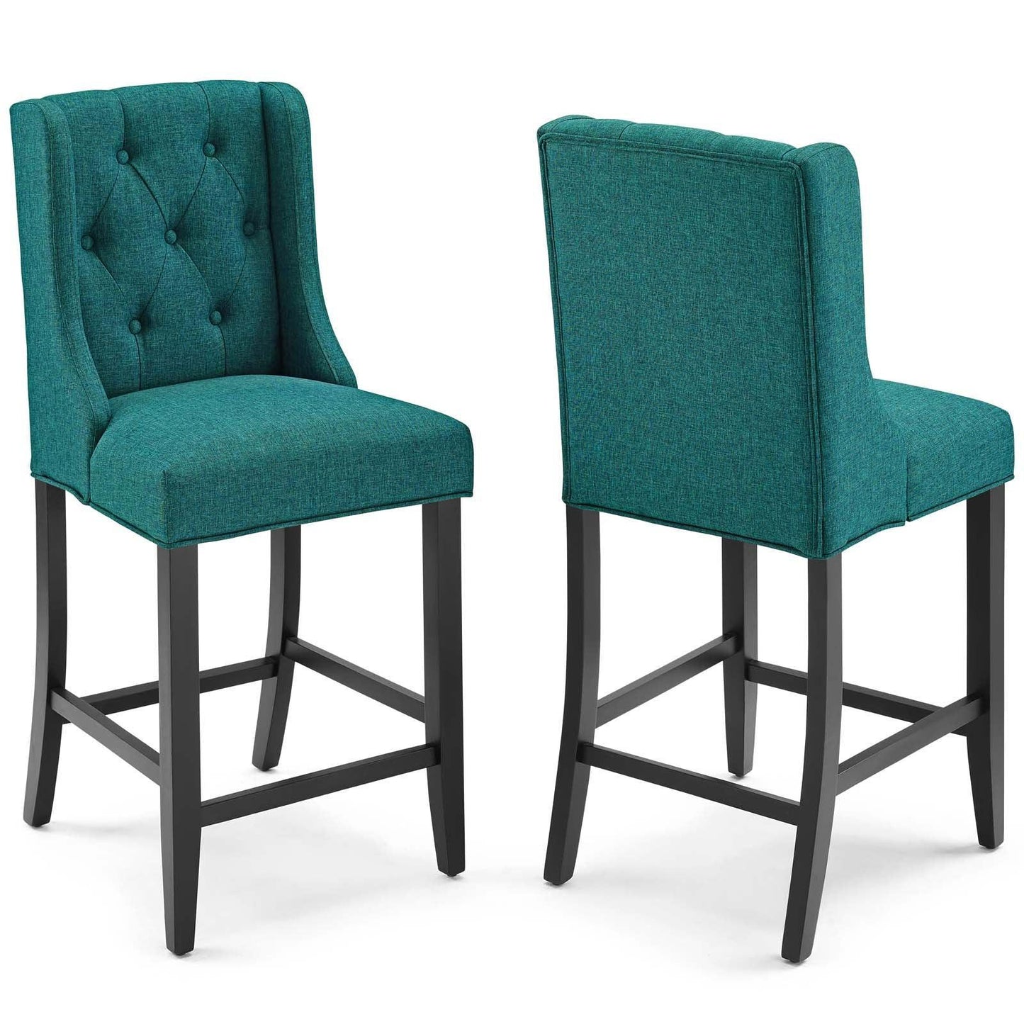 Modway Baronet Counter Bar Stool Upholstered Fabric Set of 2 FredCo