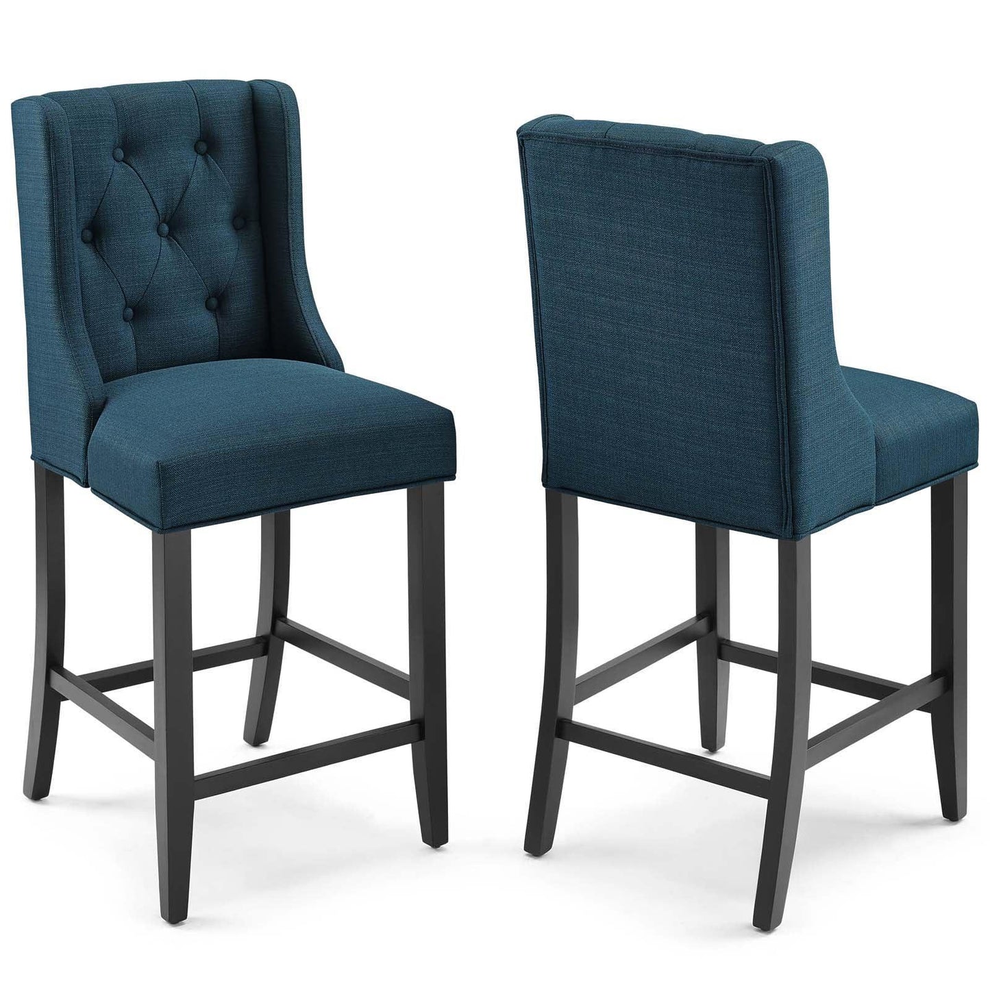 Modway Baronet Counter Bar Stool Upholstered Fabric Set of 2 FredCo