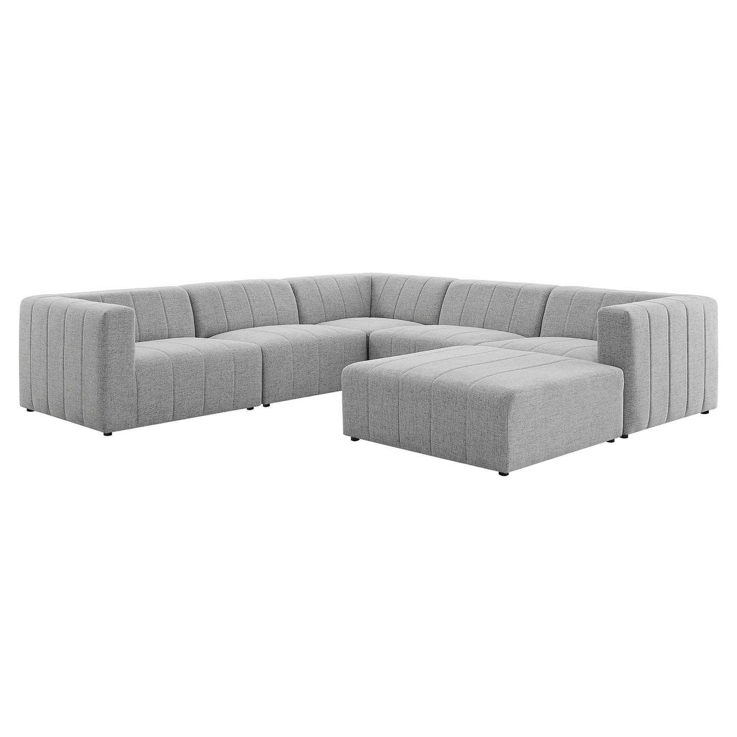 Modway Bartlett Upholstered Fabric 6-Piece Sectional Sofa FredCo