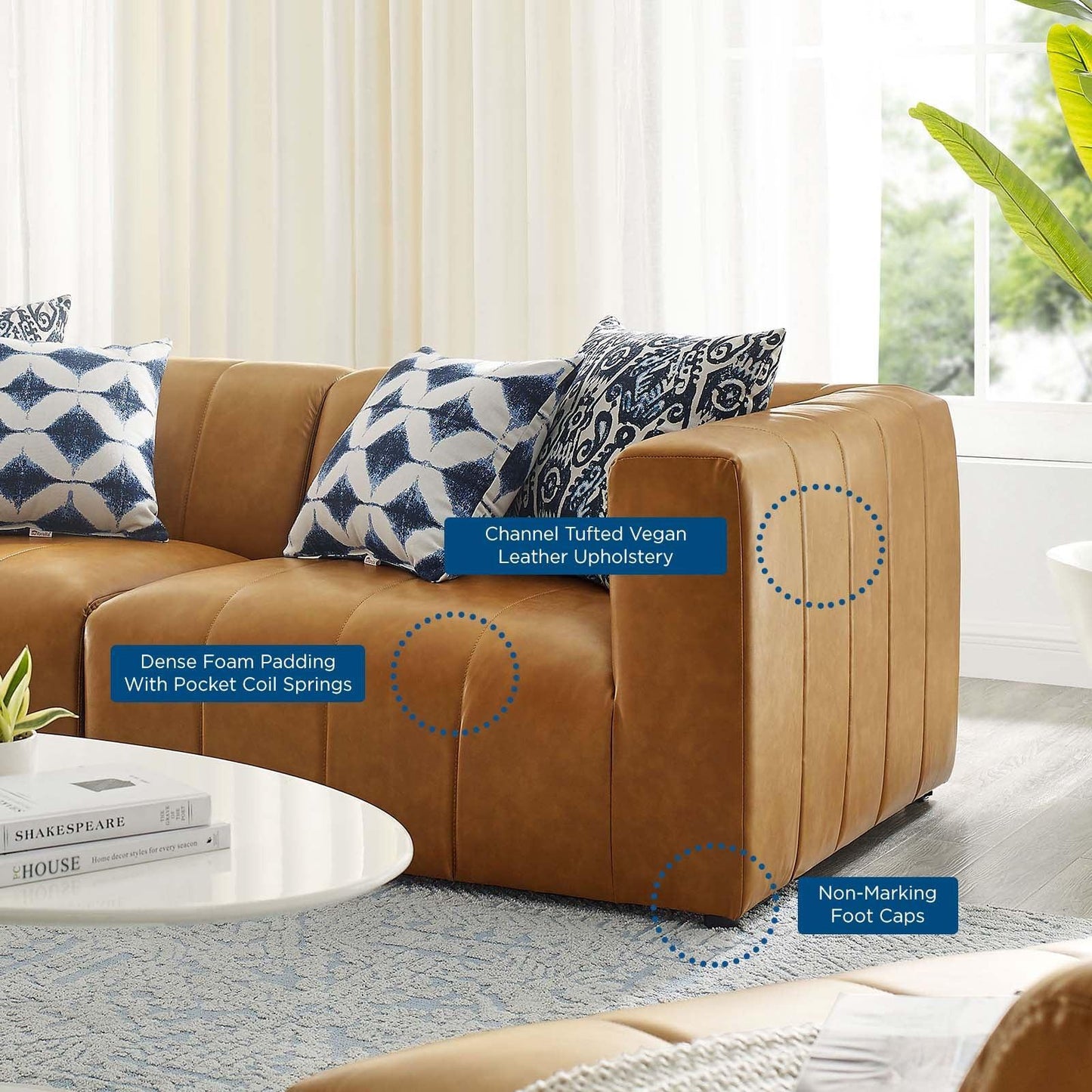Modway Bartlett Vegan Leather 2-Piece Loveseat FredCo