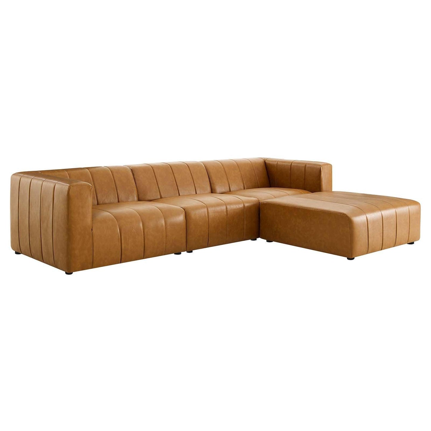 Modway Bartlett Vegan Leather 4-Piece Sectional Sofa FredCo