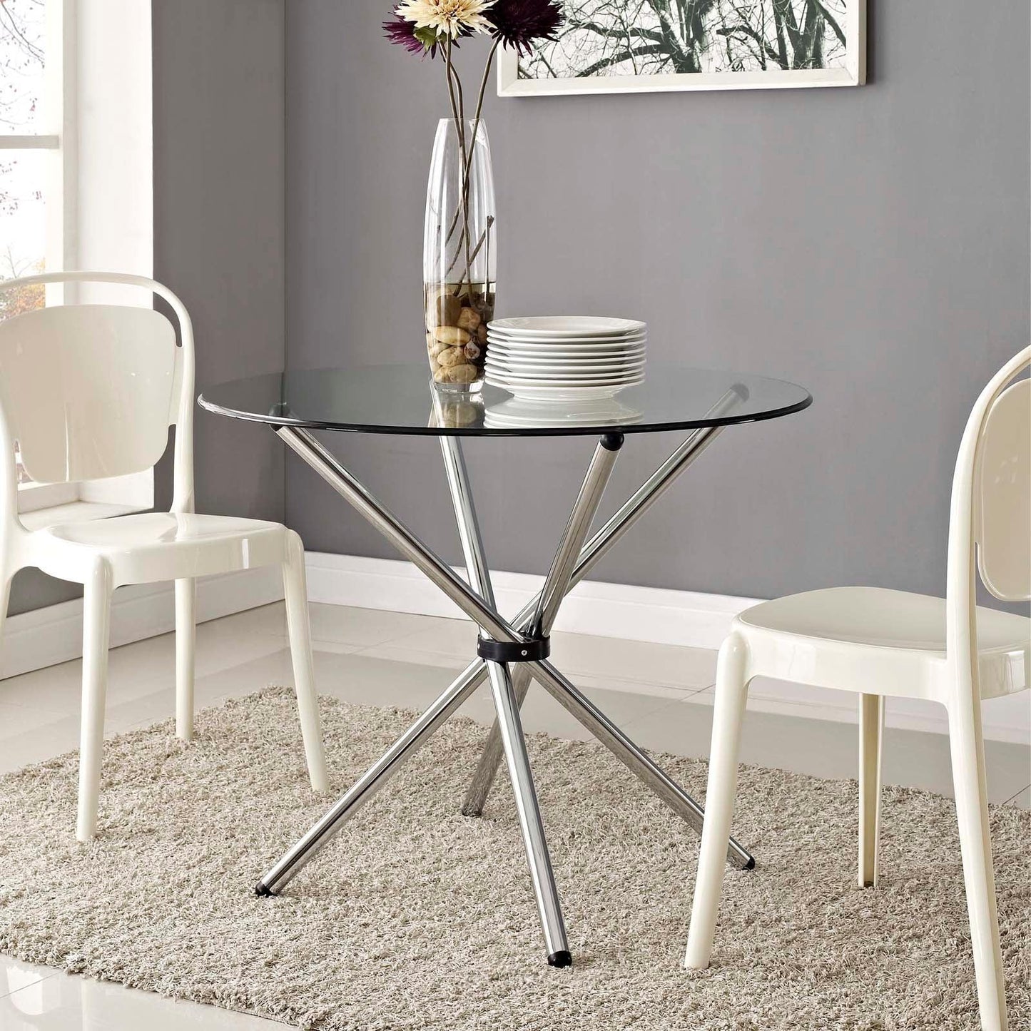 Modway Baton Round Dining Table FredCo