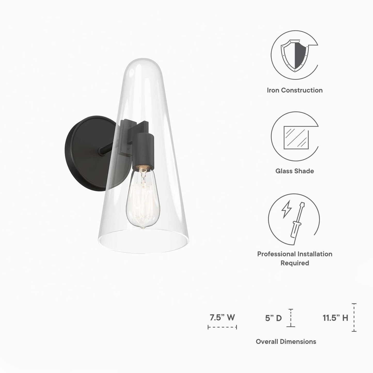 Modway Beacon 1-Light Wall Sconce FredCo