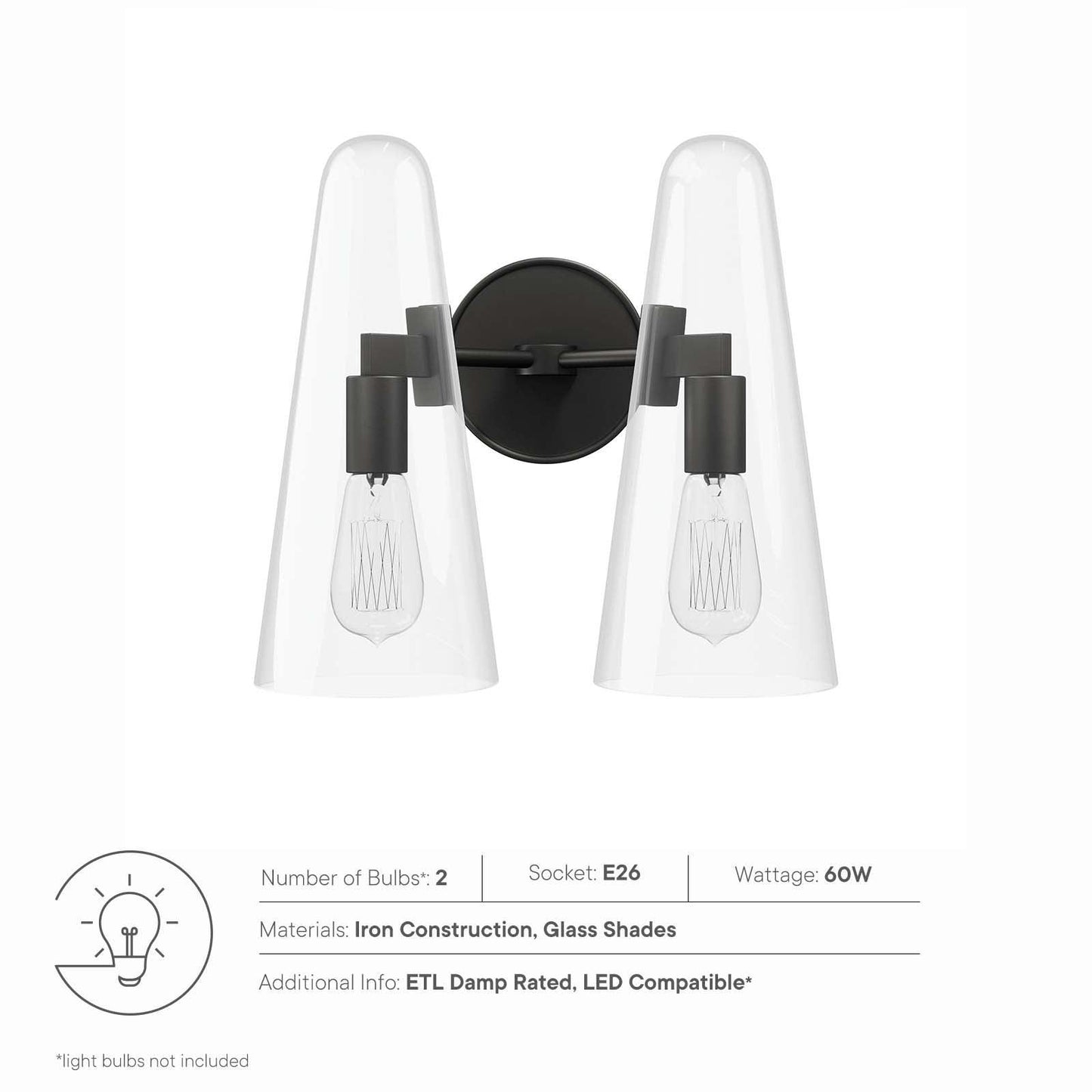 Modway Beacon 2-Light Wall Sconce FredCo