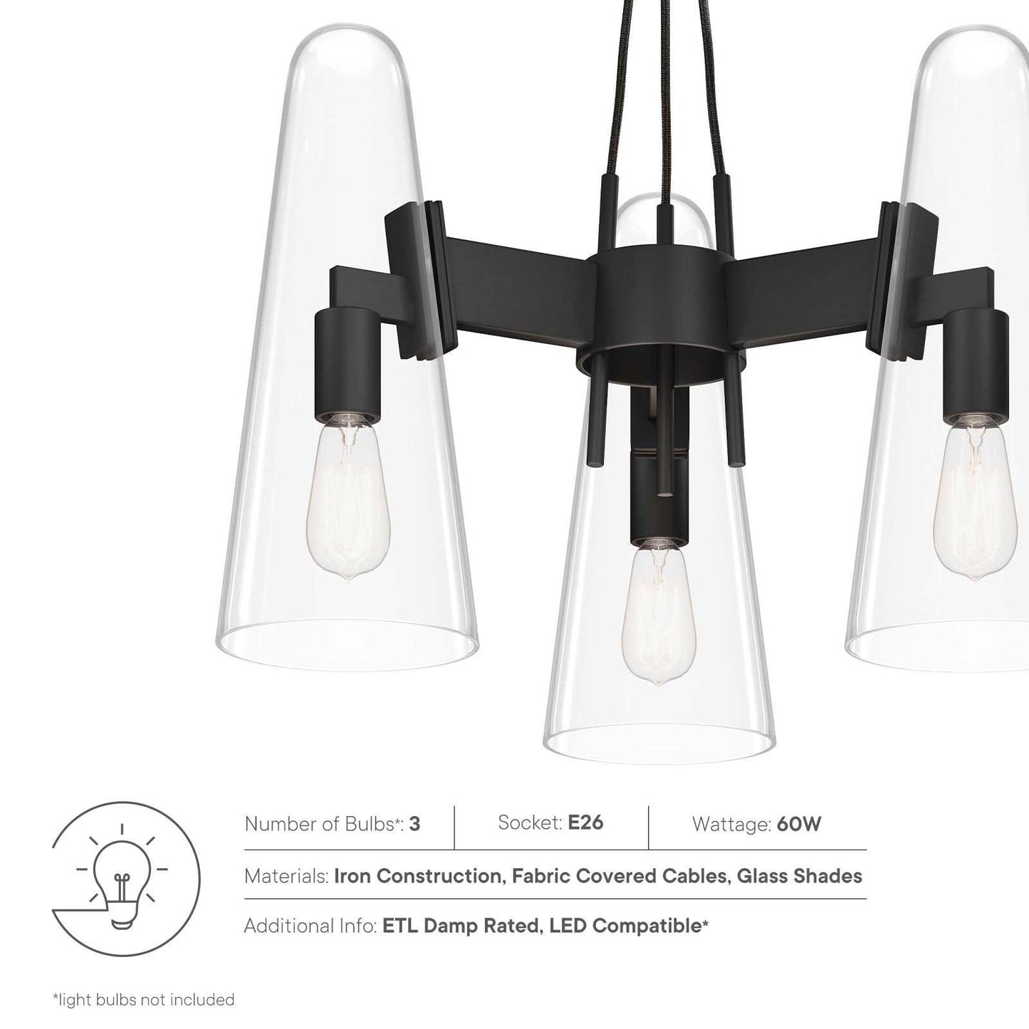 Modway Beacon 3-Light Pendant Light FredCo