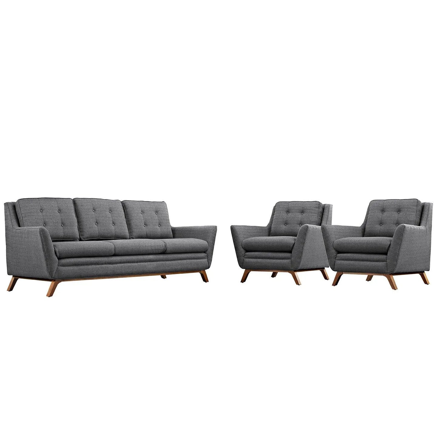 Modway Beguile 3 Piece Upholstered Fabric Living Room Set, EEI-2184 FredCo