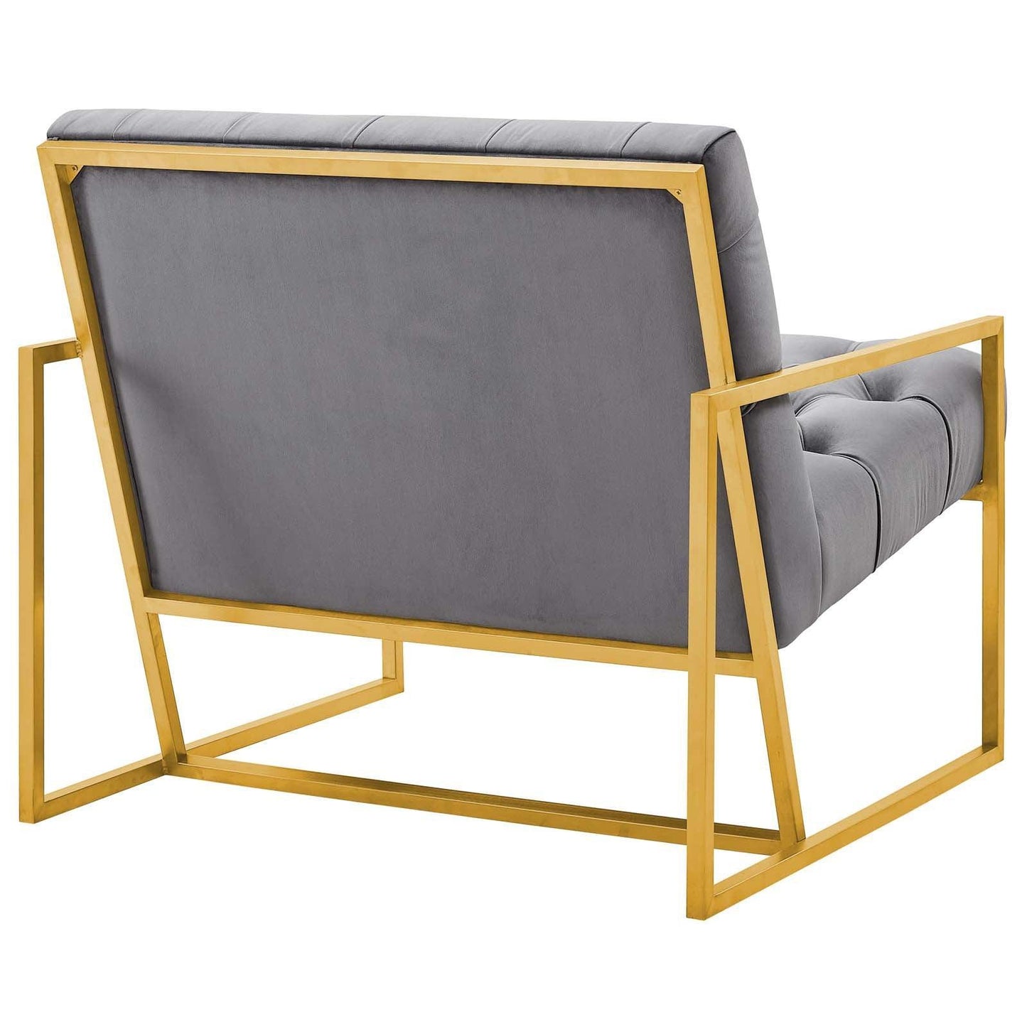 Modway Bequest Gold Stainless Steel Performance Velvet Accent Chair FredCo