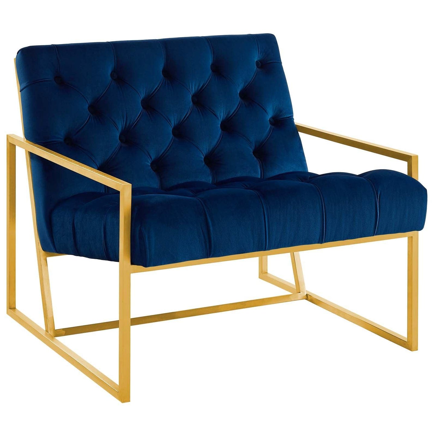 Modway Bequest Gold Stainless Steel Performance Velvet Accent Chair FredCo