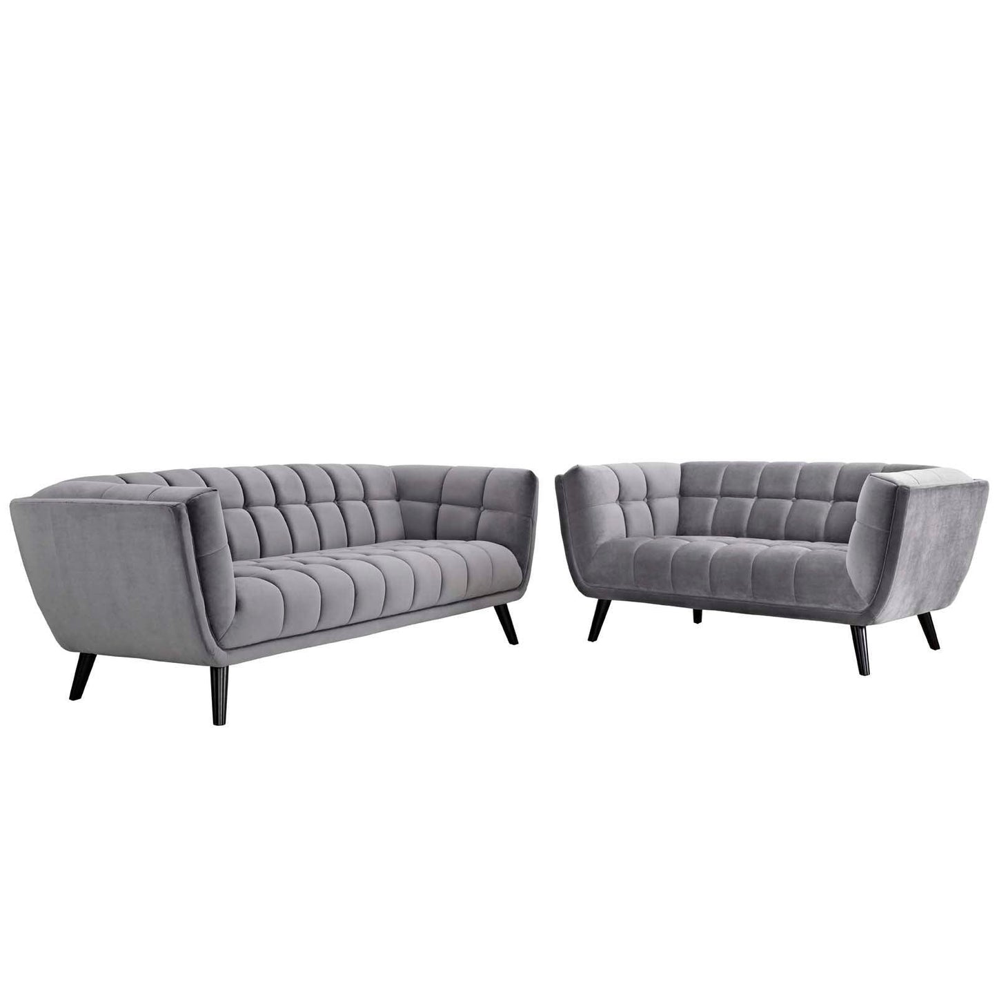 Modway Bestow 2 Piece Performance Velvet Sofa and Loveseat Set FredCo