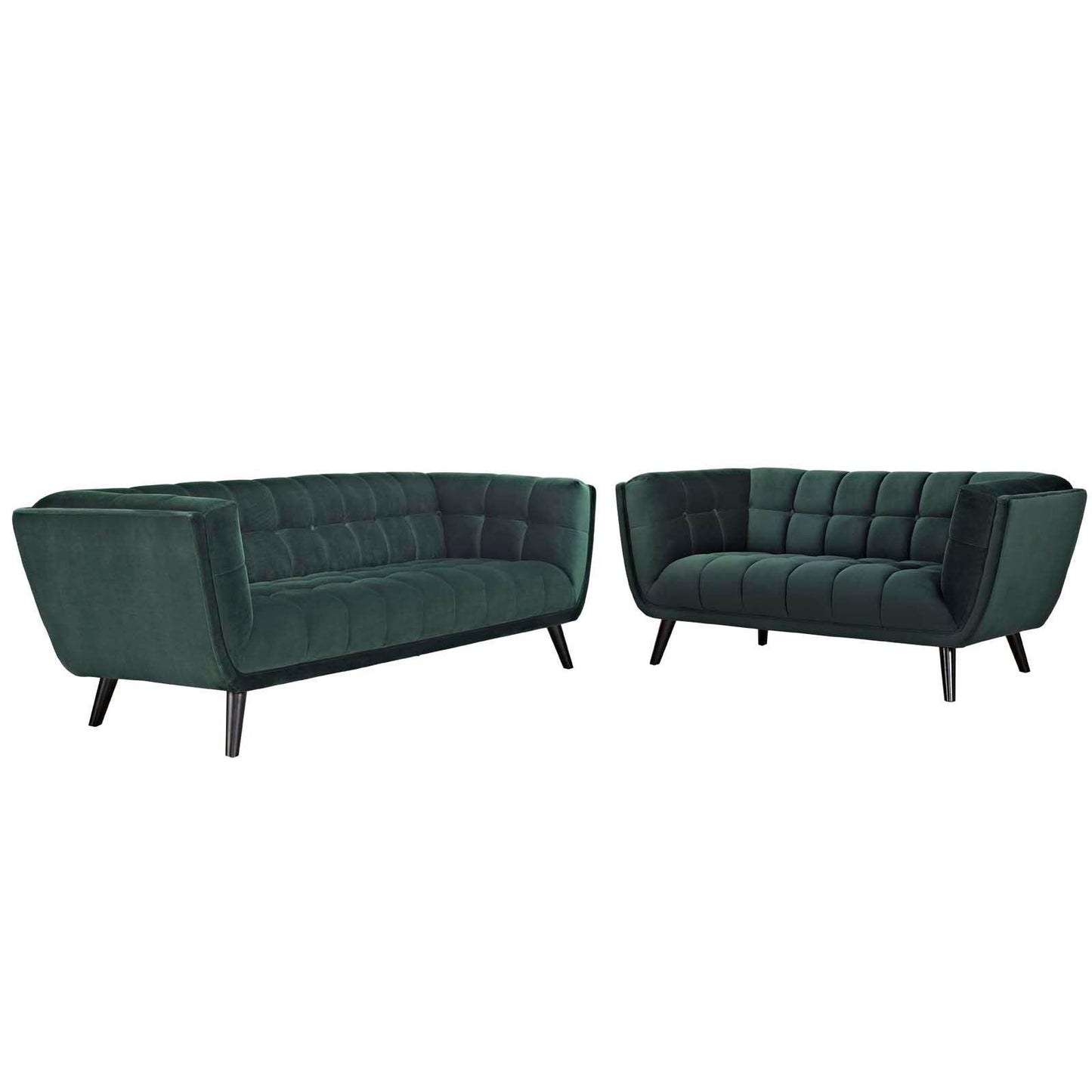 Modway Bestow 2 Piece Performance Velvet Sofa and Loveseat Set FredCo