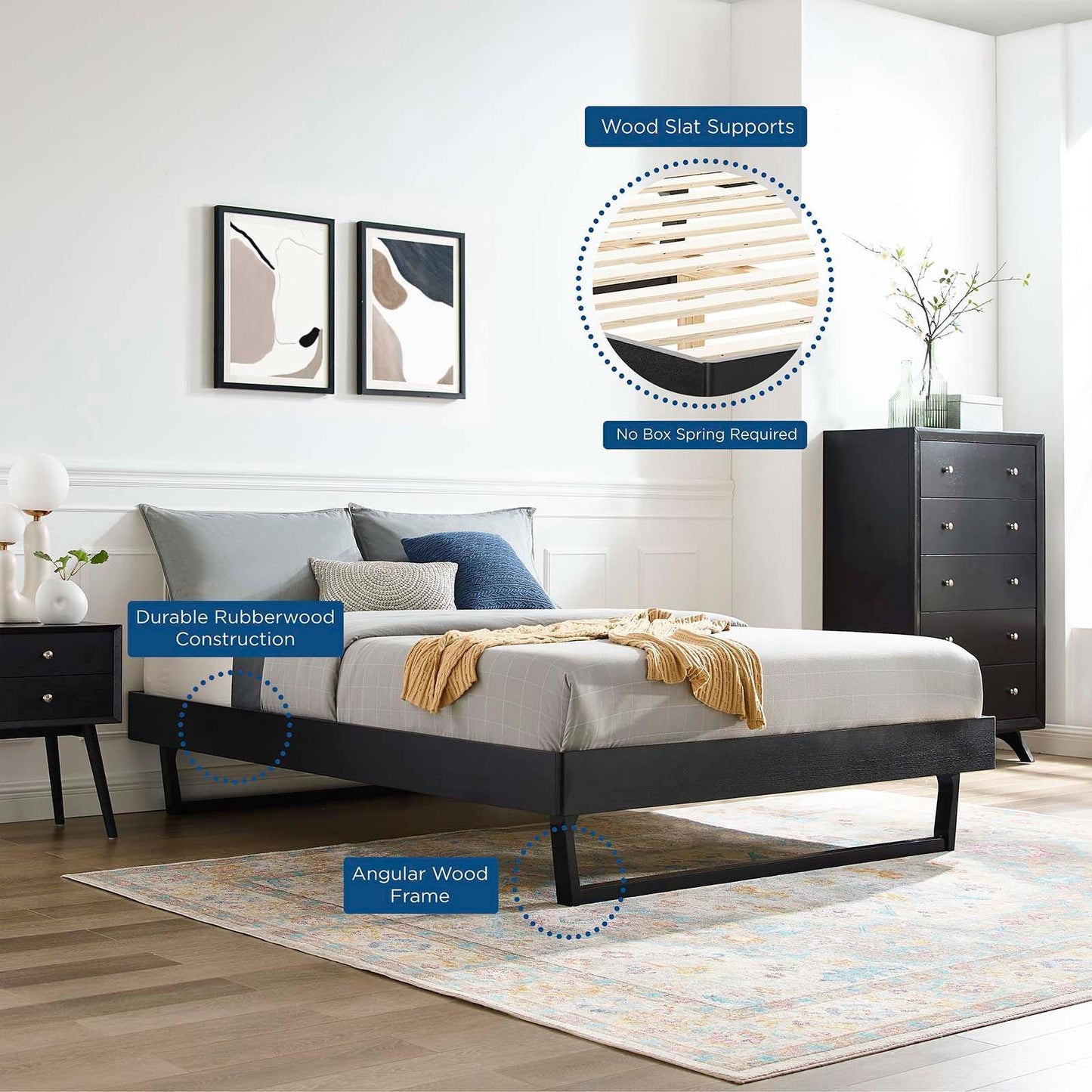 Modway Billie Full Wood Platform Bed Frame FredCo